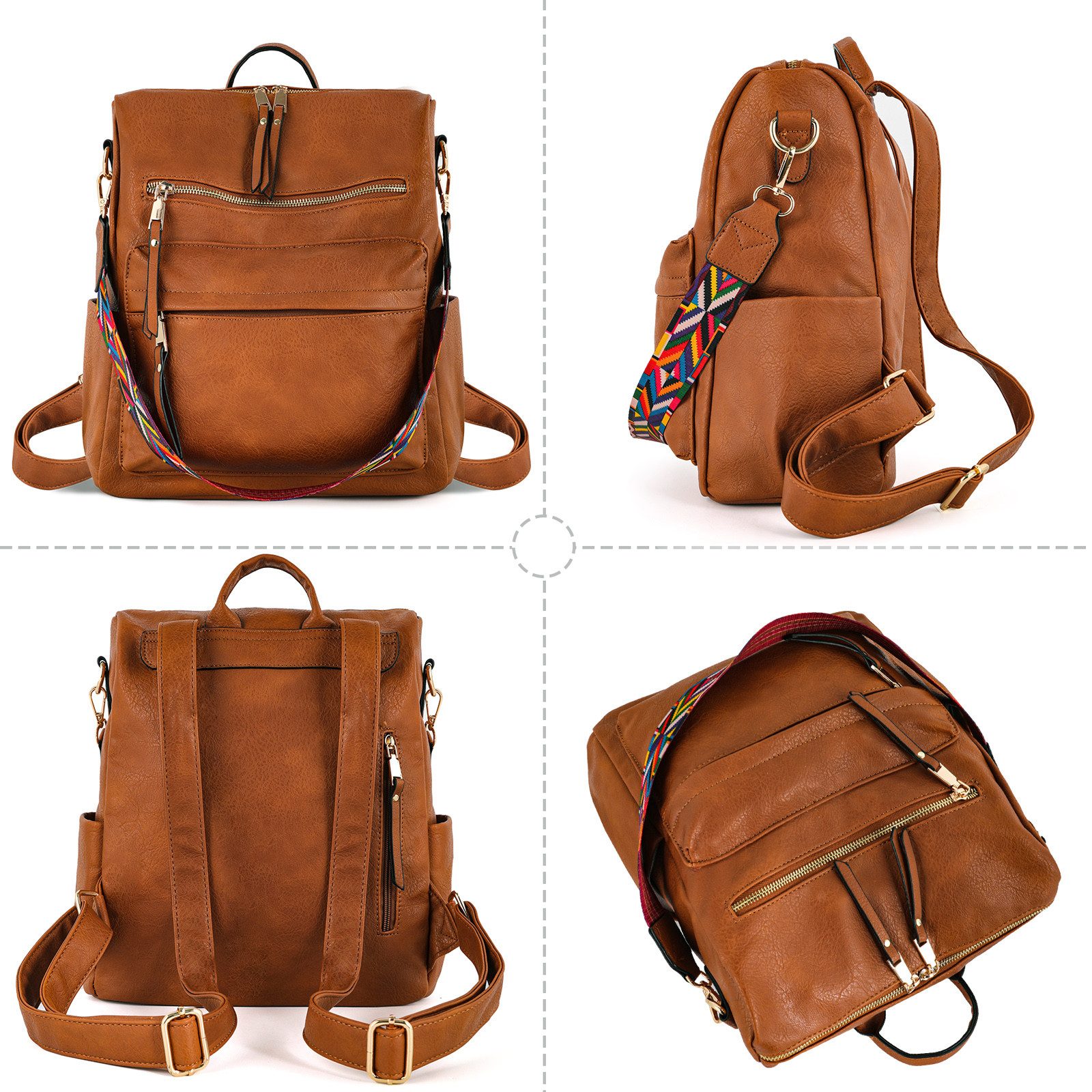 Fassiona City Backpack Retro Backpack Women 3 in 1 Handbag Girls School Bag Waterproof, for Commuting Travel Campus Sports School Bag Backpacks Durable