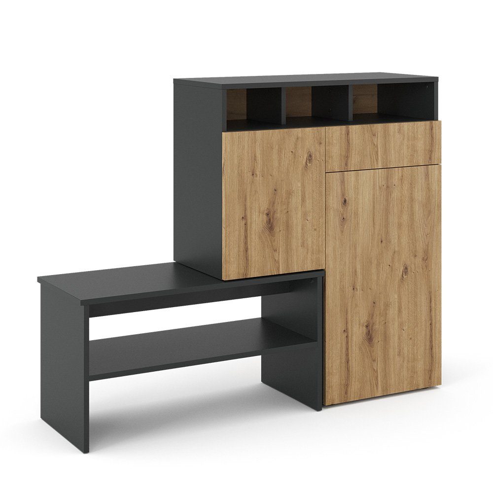 Vicco Schuhschrank Selena, Anthrazit/Eiche, 125 x günstig online kaufen