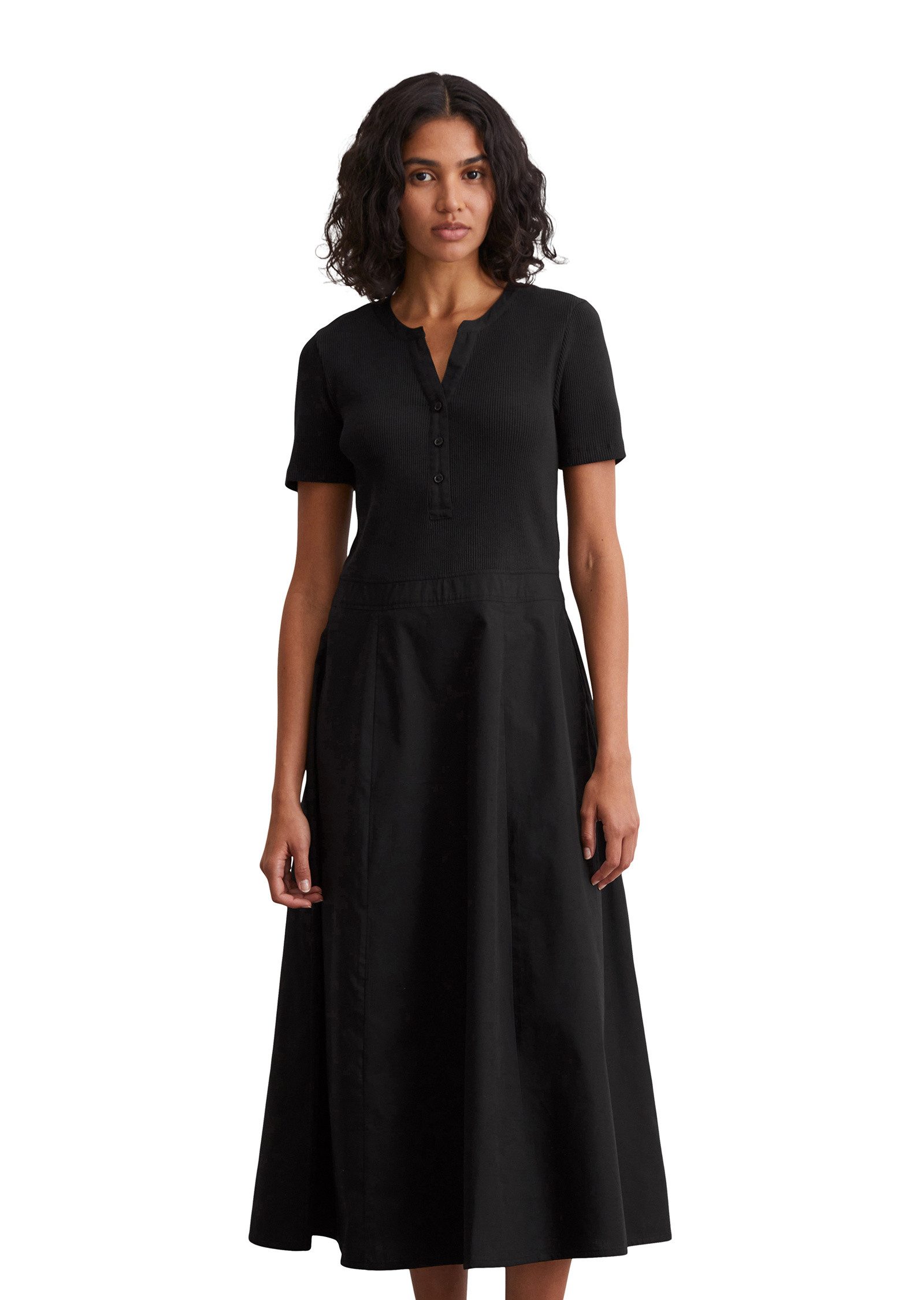 Jerseykleid mit Baumwoll-Popelinerock