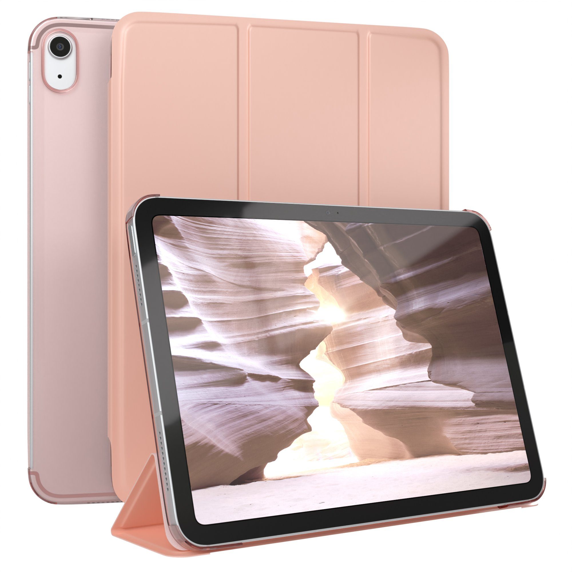 EAZY CASE Tablet-Hülle Smart Case für iPad 10,9" 10. Generation (2022) 10,9 Zoll, Tabletschutz Tabletcase kratzfeste Schutzabdeckung Flip Etui Rosé Gold von EAZY CASE