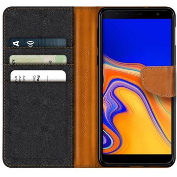 CoolGadget Handyhülle Denim Schutzhülle Flip Case für Samsung Galaxy J6 Plus 6 Zoll, Book Cover Handy Tasche Hülle für Samsung J6+ Klapphülle