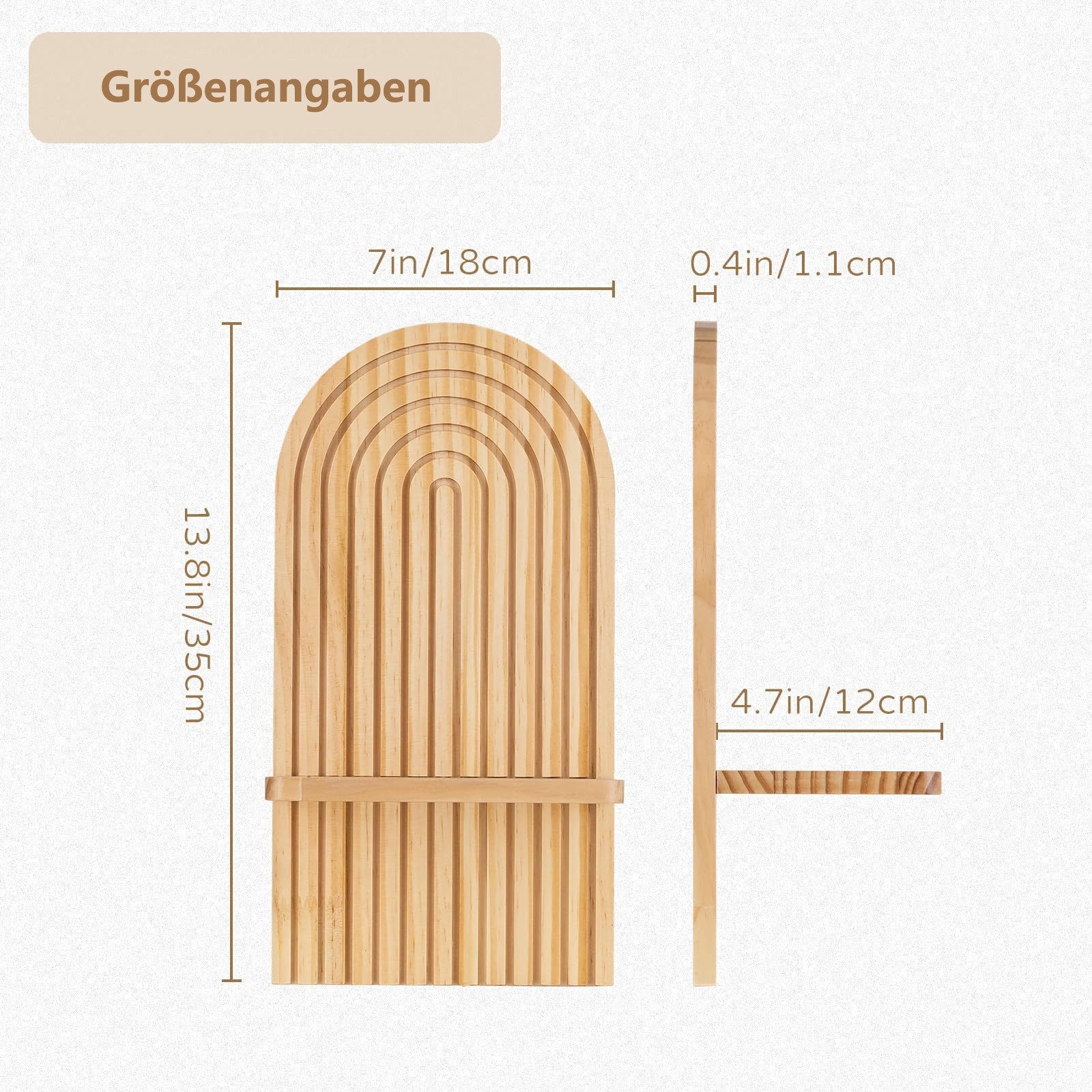 Zaewry Wandregal Holz Boho Wanddeko: Holz Wand Deko Kinderzimmer Wand Regale, 2-tlg., Klein Pflanzregal für Wohnzimmer Schlafzimmer – Bild 3 von 5
