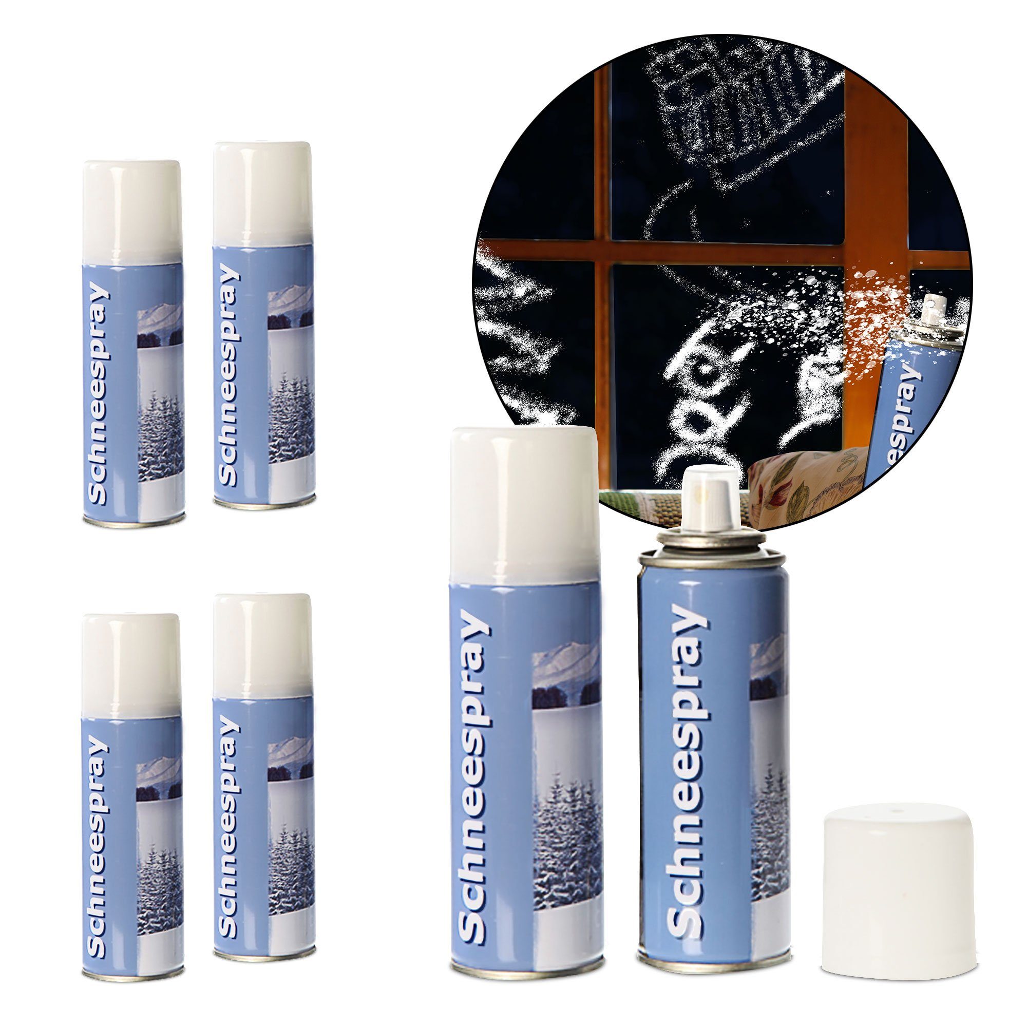CEPEWA Streudeko Schneespray Dekoschnee Streuschnee Kunstschnee, (6-tlg)