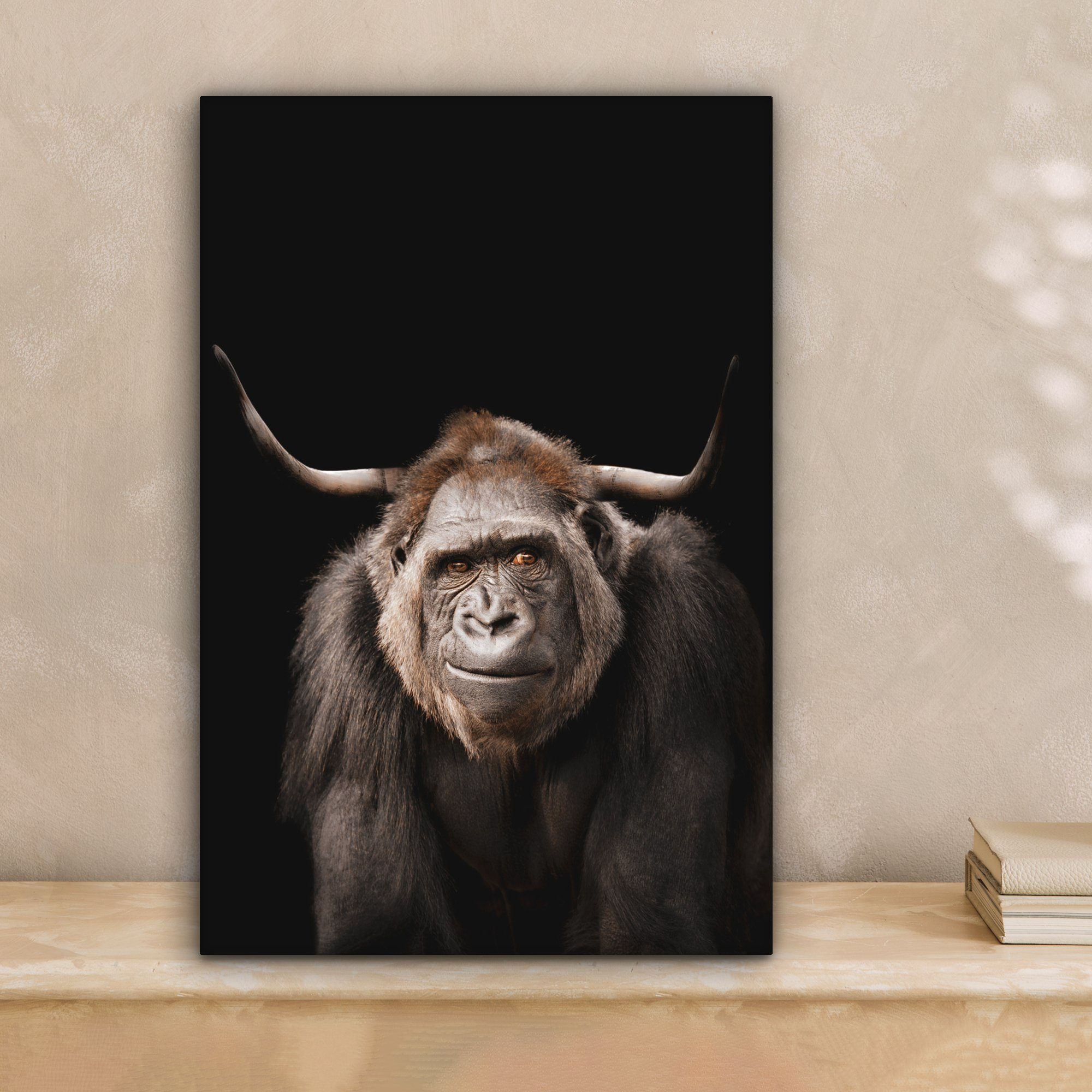 OneMillionCanvasses® Leinwandbild Gorilla - Schwarz - günstig online kaufen