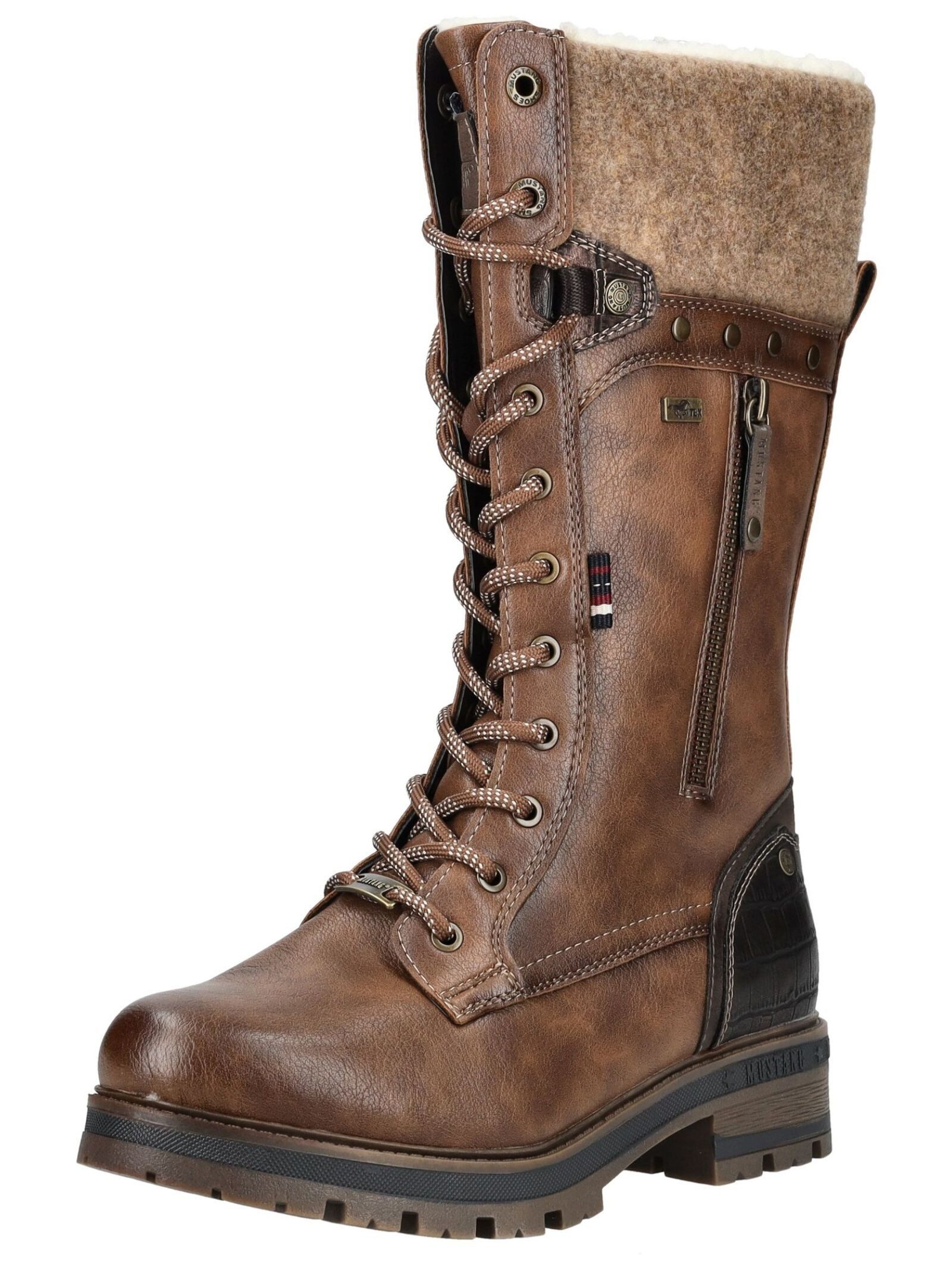 Mustang Shoes Mustang Shoes Stiefel Lederimitat/Textil Schnürstiefel günstig online kaufen