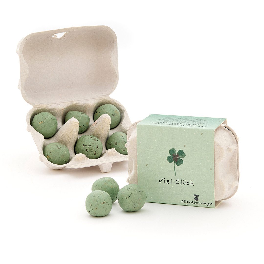 Die Stadtgärtner Blumensamen 6 Saatkugel mit Glücksklee-Saatgut im Mini-Eie günstig online kaufen