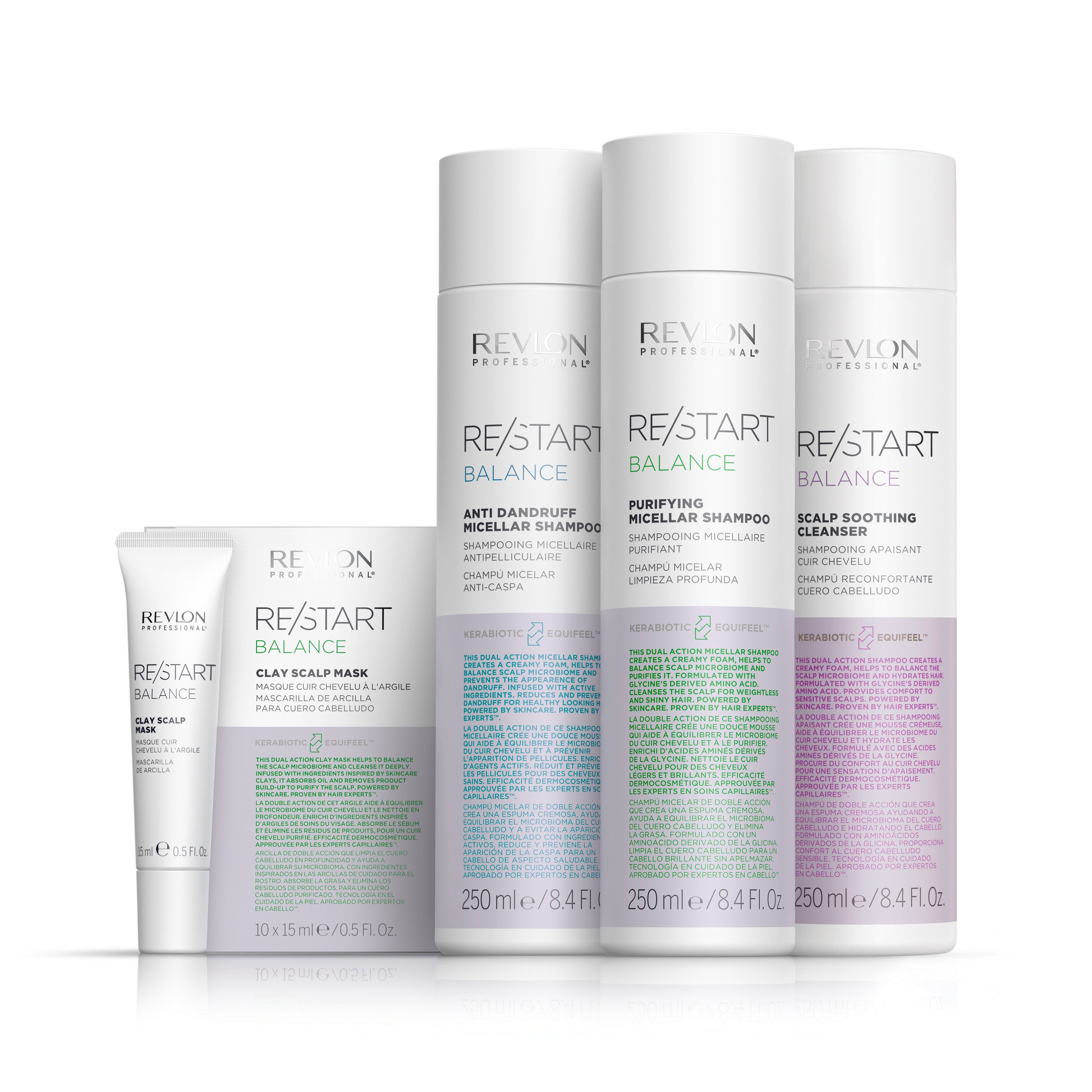 REVLON PROFESSIONAL Haarshampoo RE/START BALANCE PURIFYING MICELLAR SHAMPOO, Sanfte Reinigung für ölige Kopfhaut und glänzendes Ergebnis.