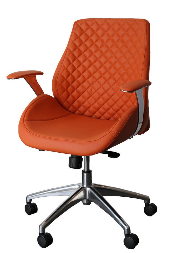 Steelboxx Drehstuhl Bürodrehstuhl Pantera Low mit Armlehnen, Kunstleder orange (1), Schalensitz zur optimalen Abstützung im Beckenbereich