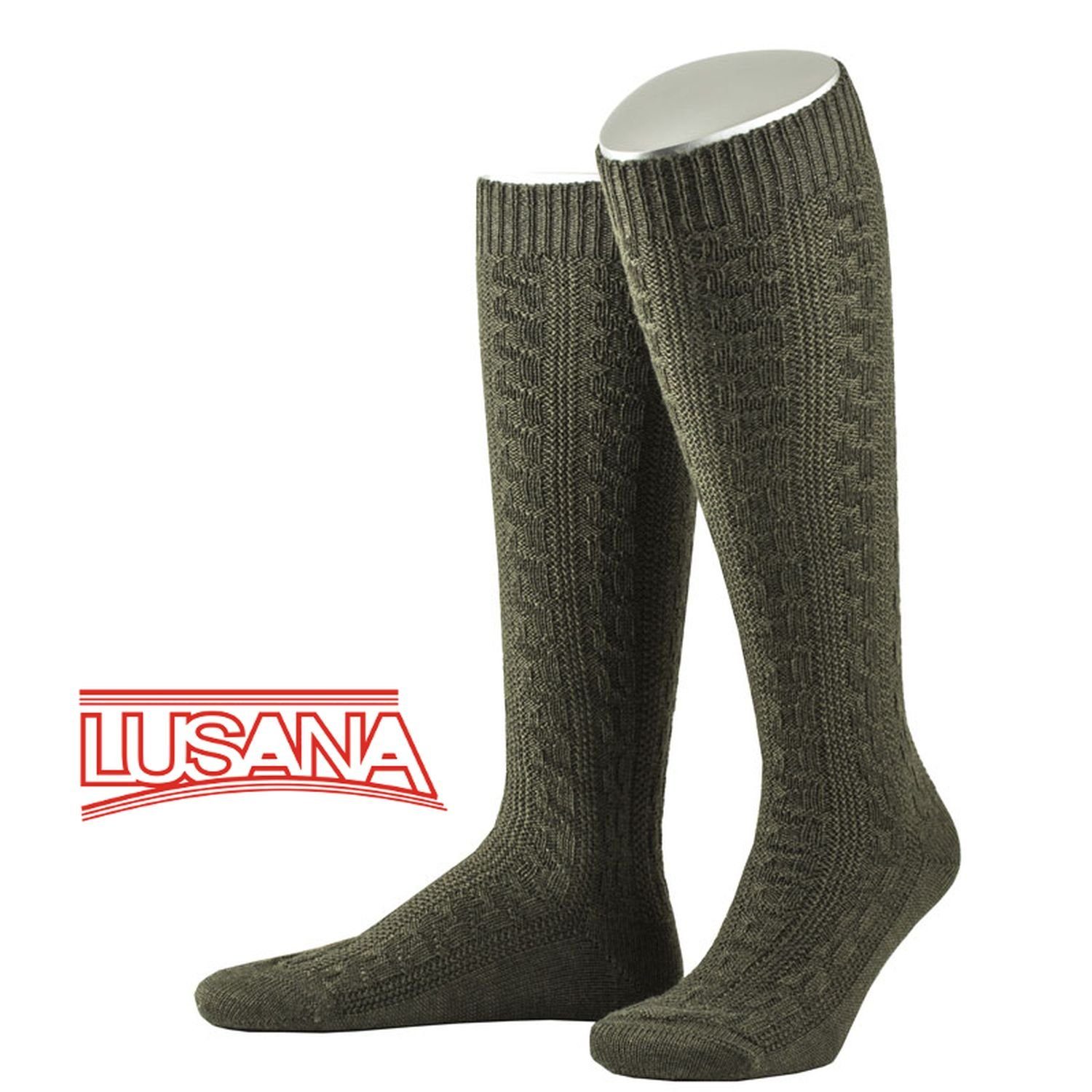 Lusana Trachtensocken Trachtenkniestrümpfe 30