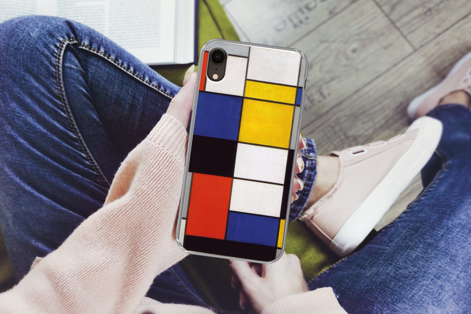 MuchoWow Handyhülle für Apple iPhone XR Komposition A - Piet Mondrian, Smartphone-Bumper, Print, Handy Schutzhülle Dünn