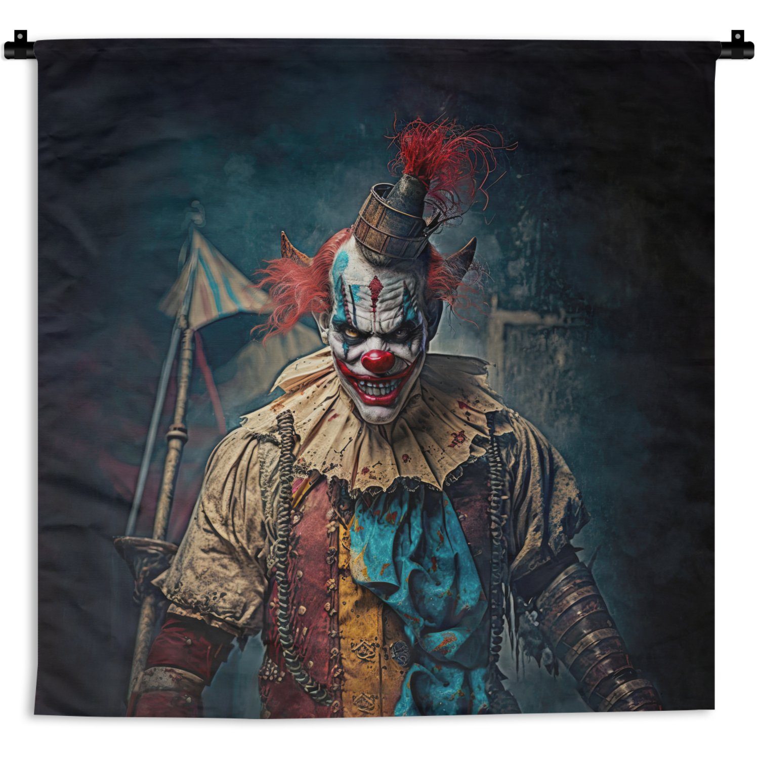 Kleidung Horror Wanddeko - Clown - Wandbehang, Porträt, Schlafzimmer, MuchoWow Wanddekoobjekt für - Kleid, Kinderzimmer Wohnzimmer,
