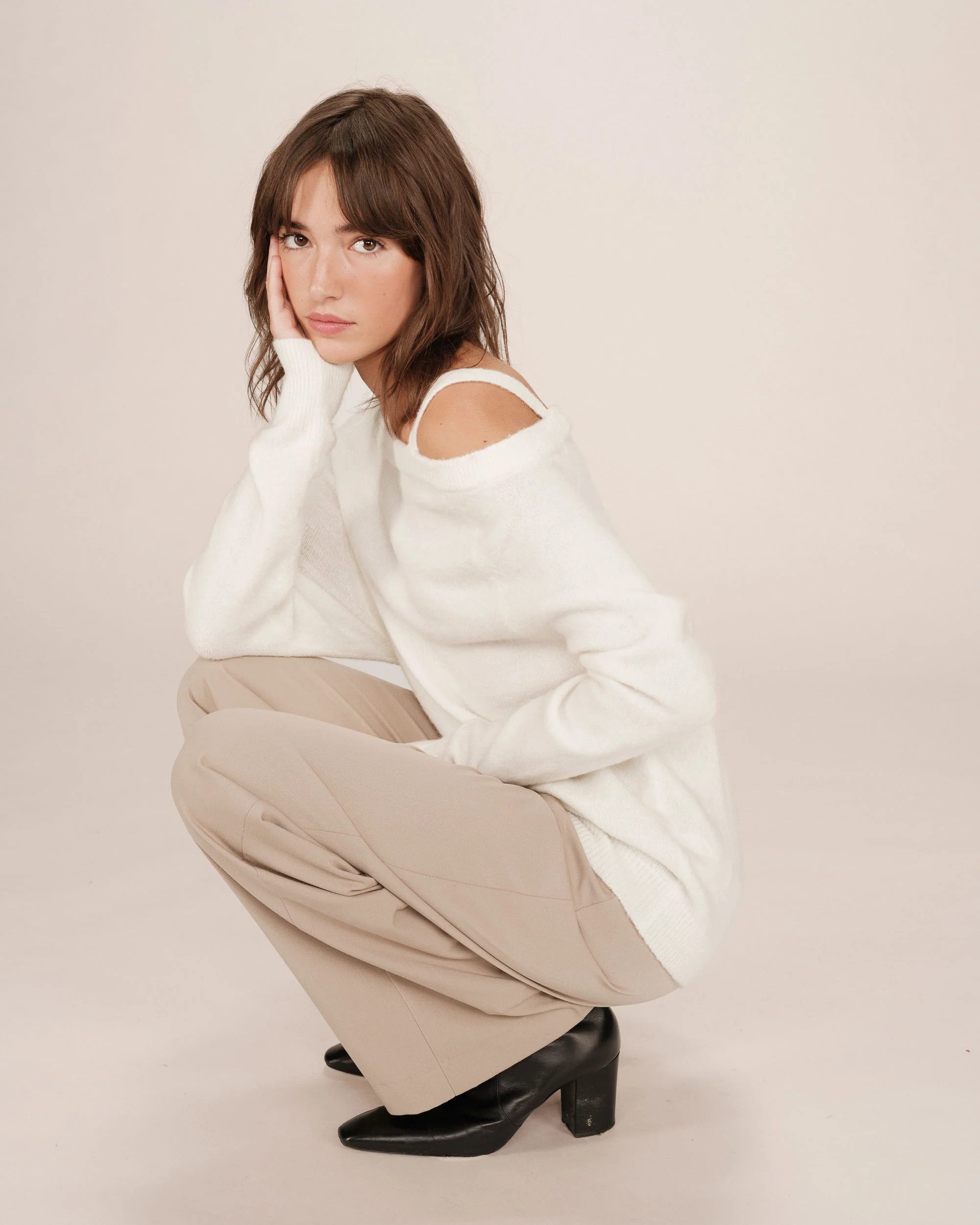 Grace & Mila Strickpullover Asymmetrical sweater SAMANTHA ? Off-Shoulder Pullover Damen