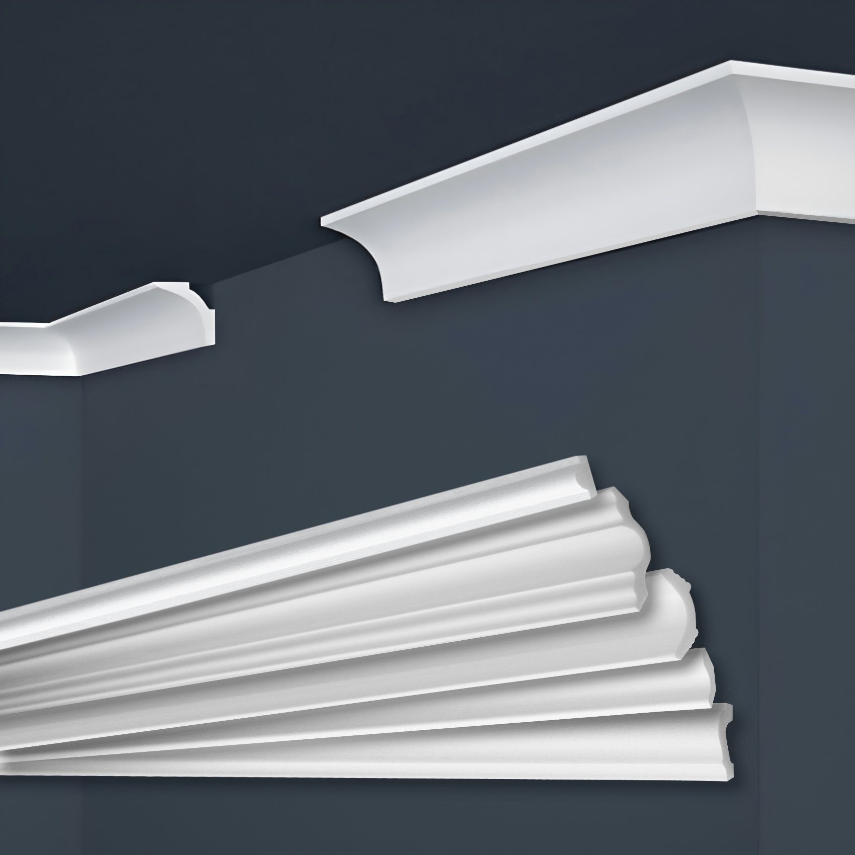 marbet design Stuckleiste E-11, Innen- & Außenecke (1 Stück), XPS Styropor weiß - Deckenleisten Deckenabschlussleisten E-Leisten - (Innen- & Außenecke E-11)