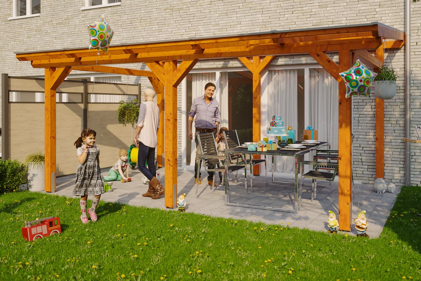 Thumbnail - Skanholz Terrassendach Siena, BxT: 541x250 cm, Bedachung Doppelstegplatten, Leimholz