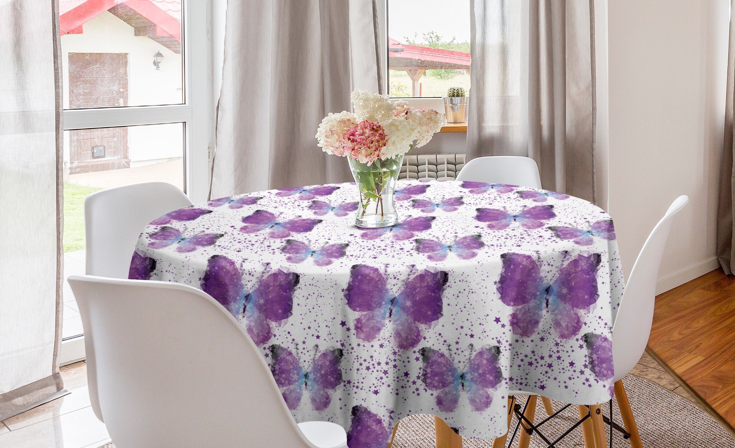 Kreis Abakuhaus Abdeckung Schmetterling für Tischdecke Moderne Tischdecke Küche Poly Dekoration, Esszimmer Effect