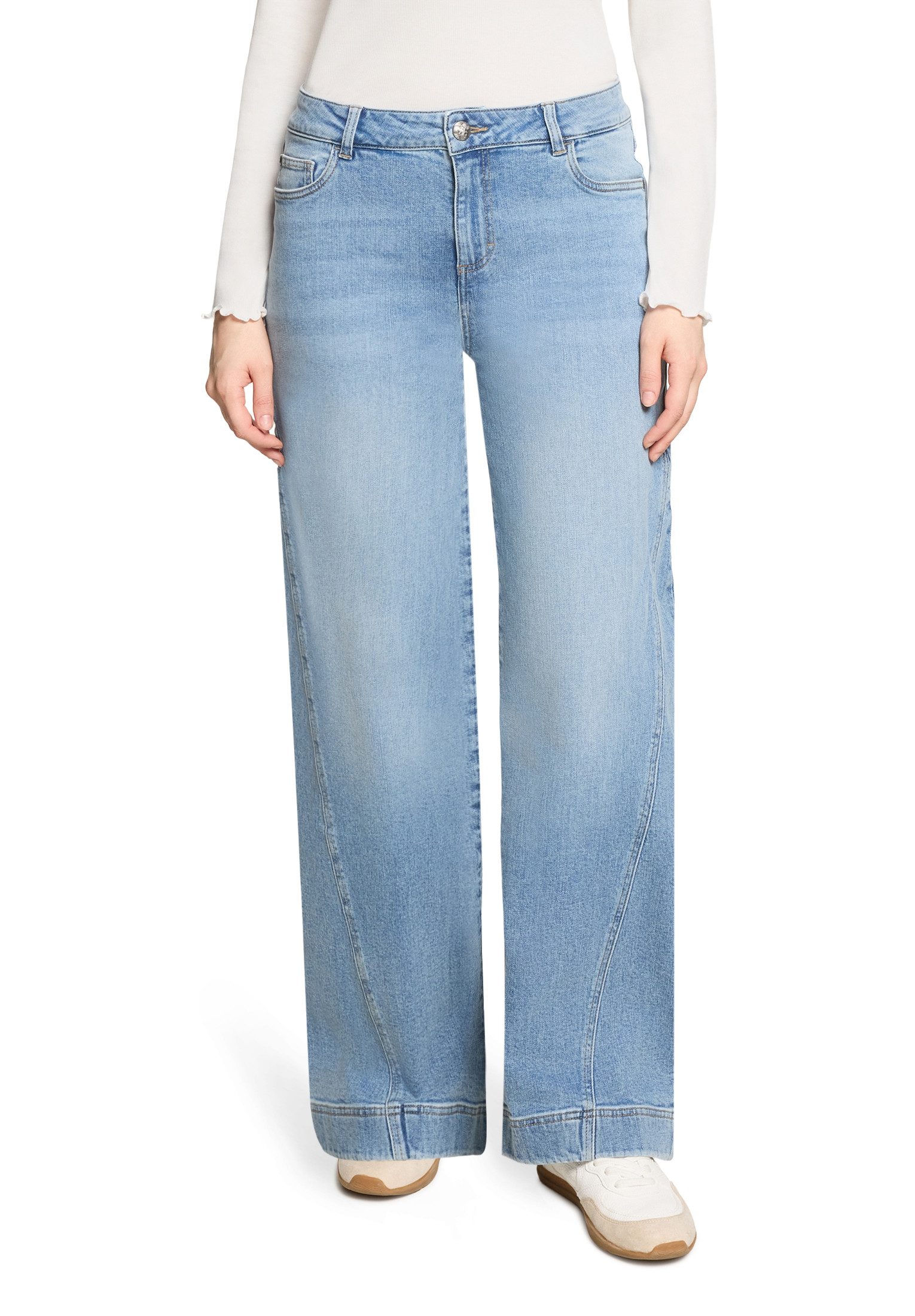 Cartoon Stretch-Jeans Damen mit Waschung