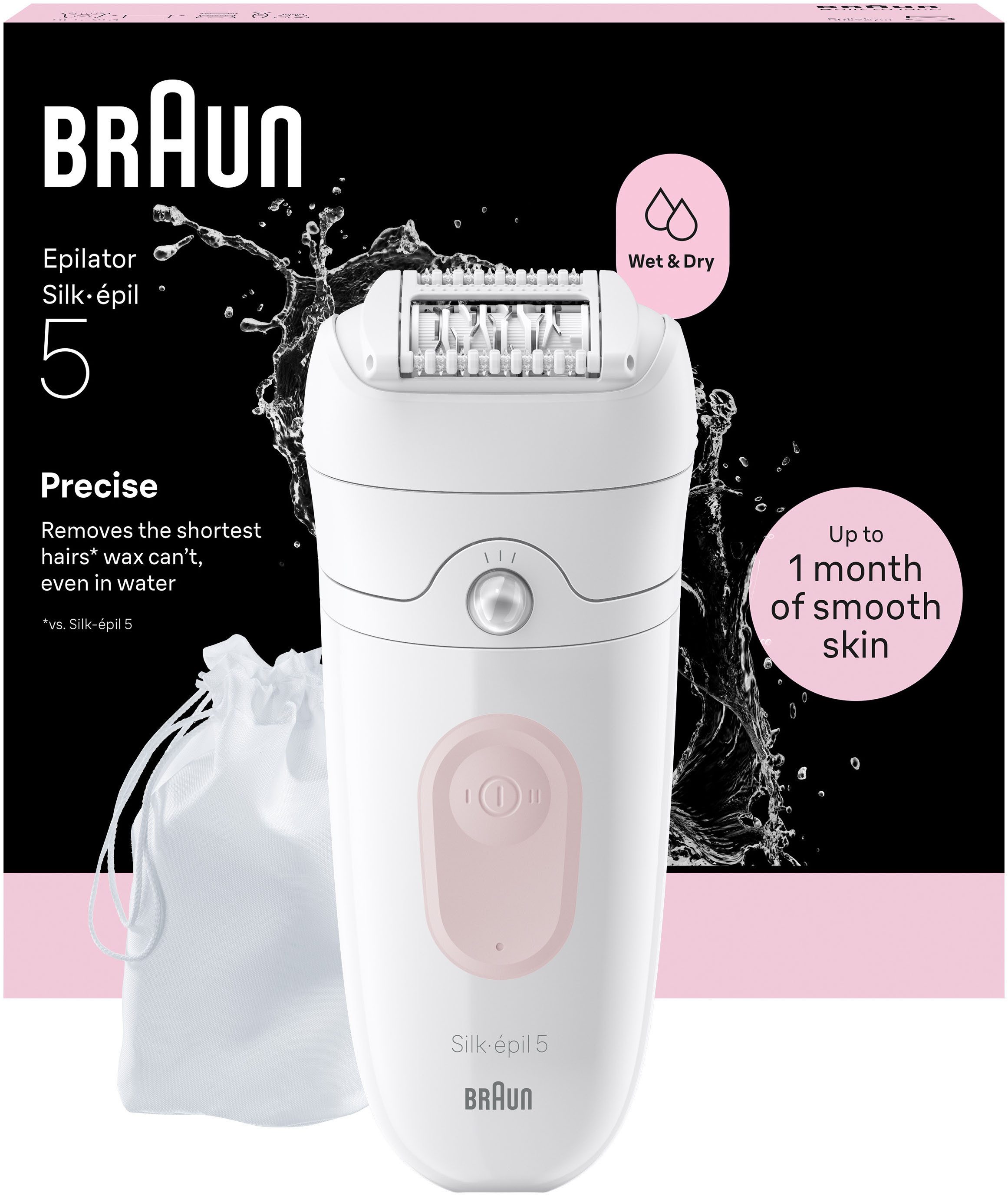 Braun Epilierer Silk-épil 5 SE5-011, Wet & Dry, Einfache Haarentfernung, Langanhaltend glatte Haut