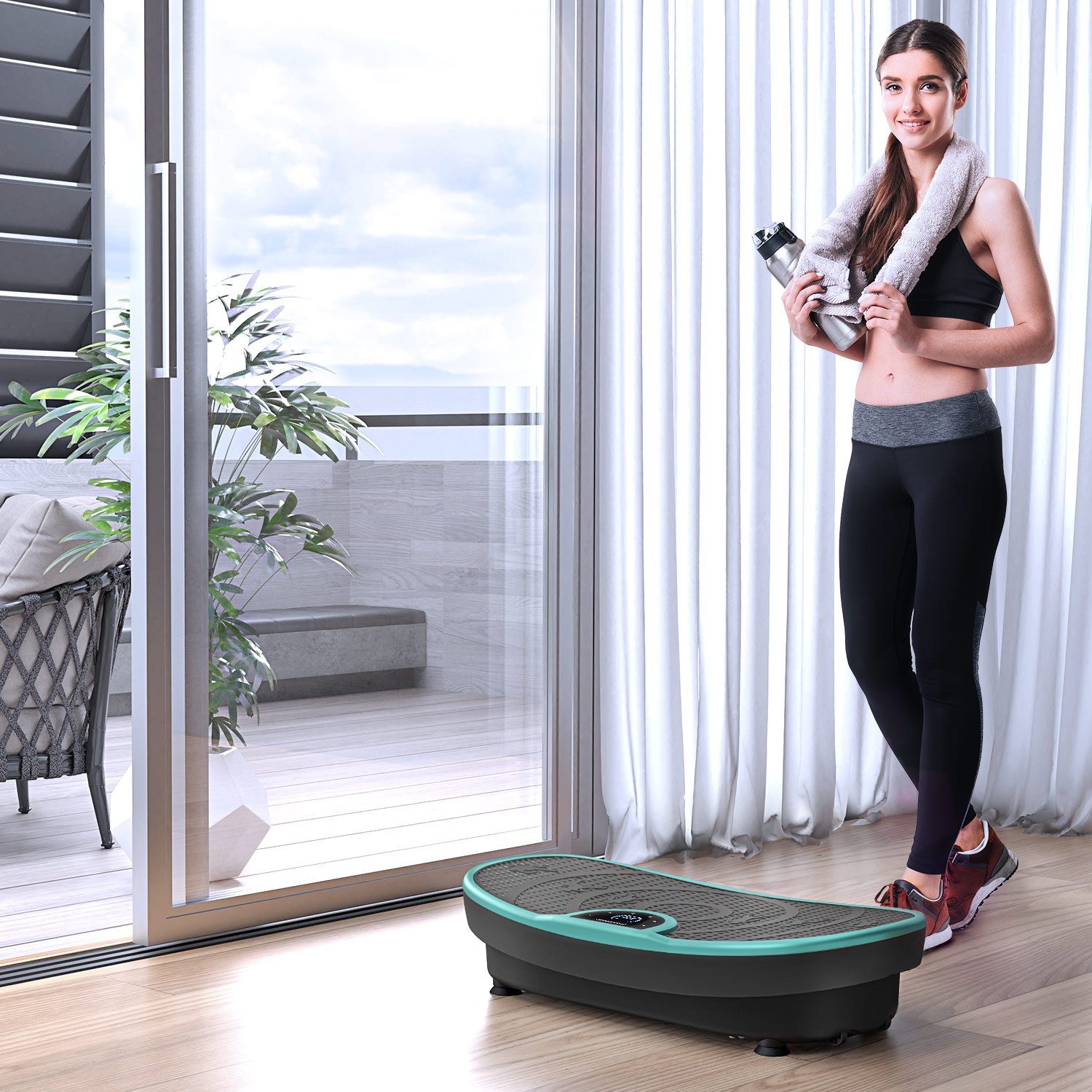 Sportstech Vibrationsplatte VP250, Curved Design, 200W Motor, LED-Display