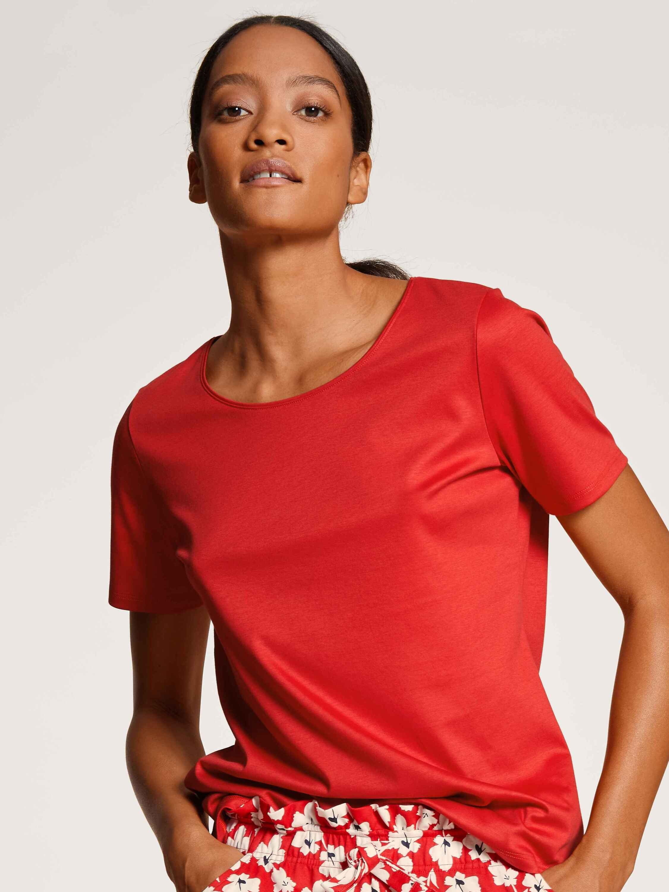 Kurzarmshirt CALIDA Kurzarm-Shirt (1-tlg) red summer