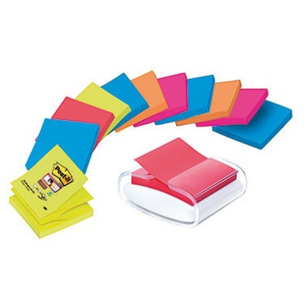 Post-it® Notizzettel Post-it Z-Notes Spender Promo PRO-W12N sortiert