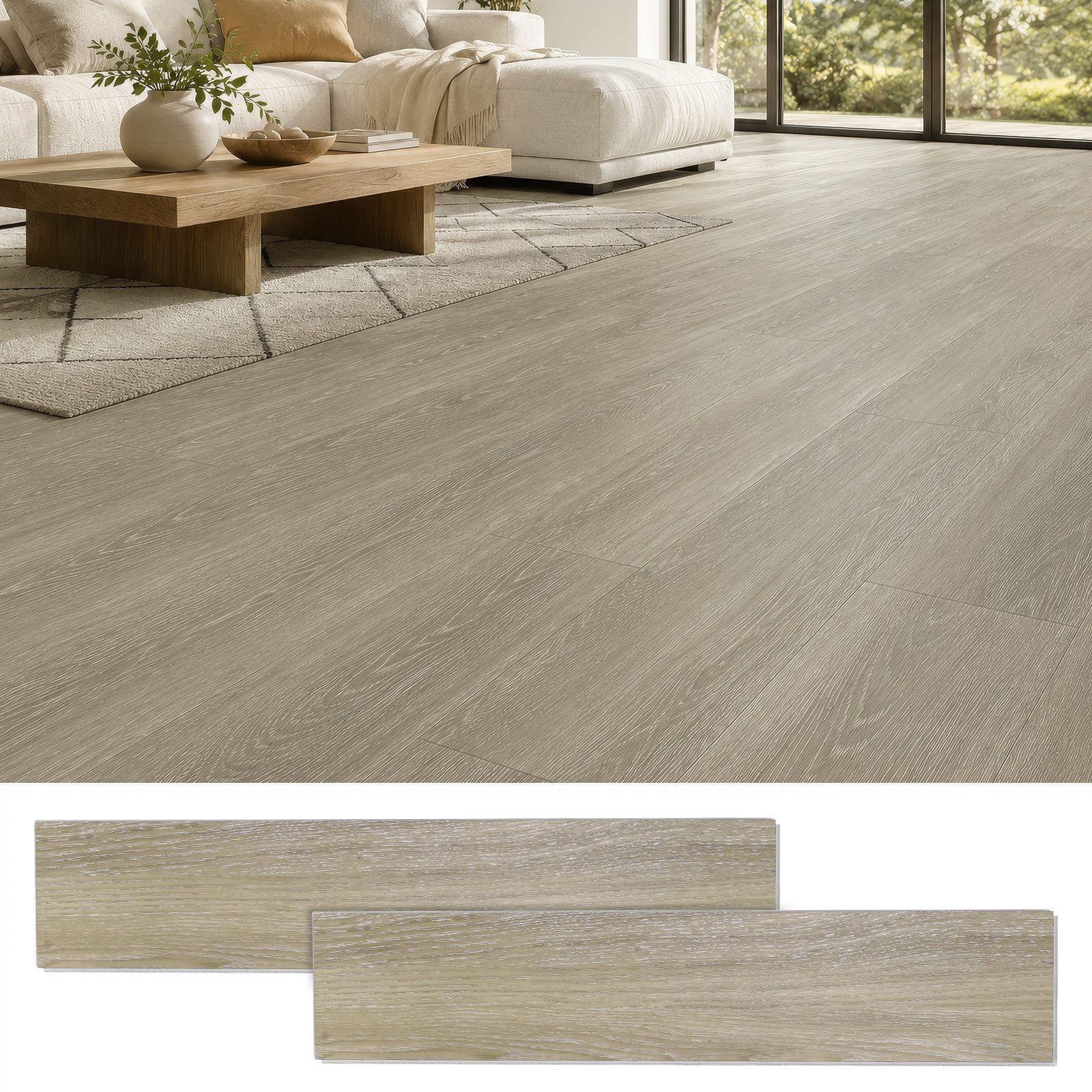 BlingBin Vinylboden SPC-Klickboden, Bodenbelag in Holzoptik, 18er Set, 18 tlg, 18 Dielen, 1,47 m², 4 mm, für Küche und Wohnraum, wasserbeständig