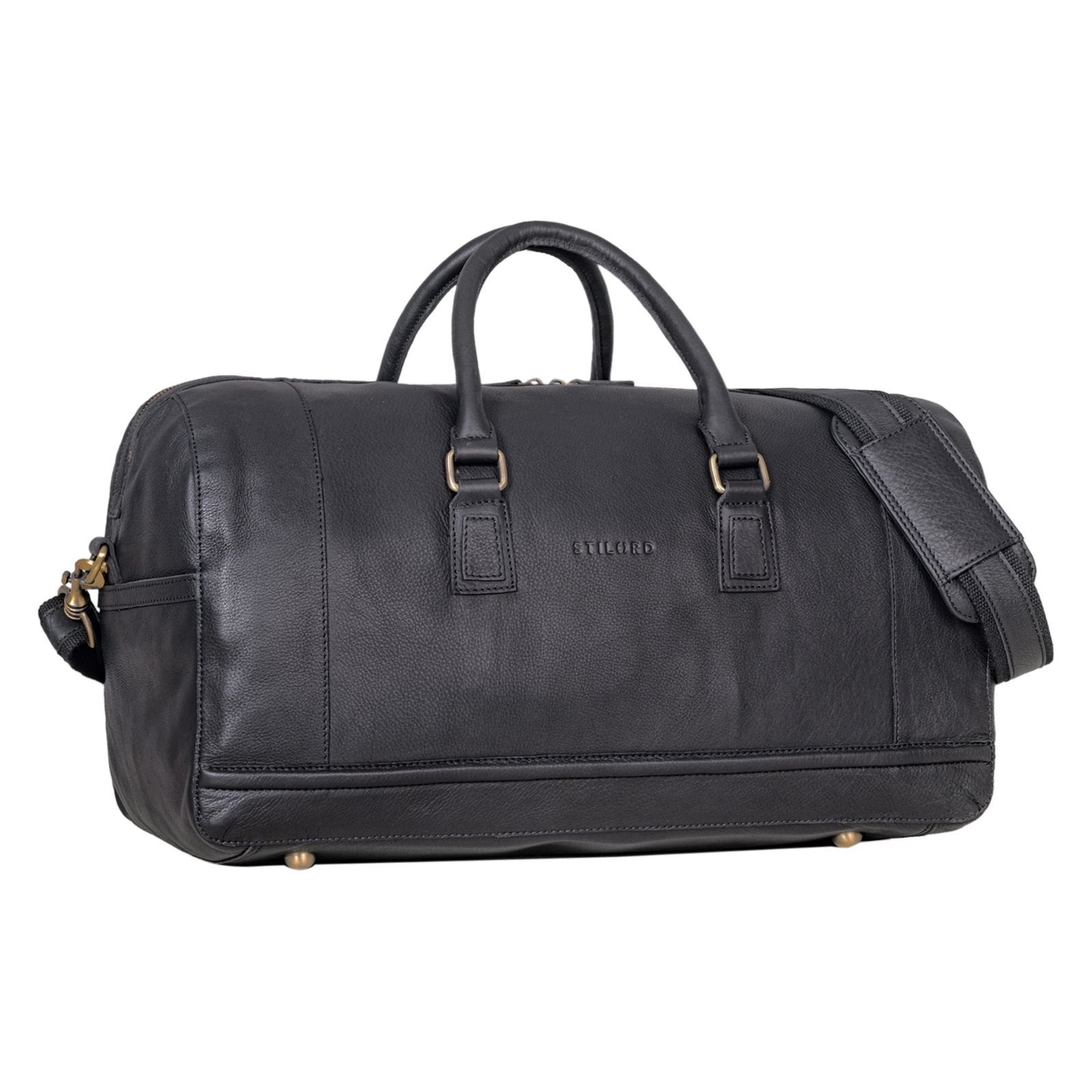 STILORD Reisetasche "Edson" Leder Weekender Herren Damen schwarz