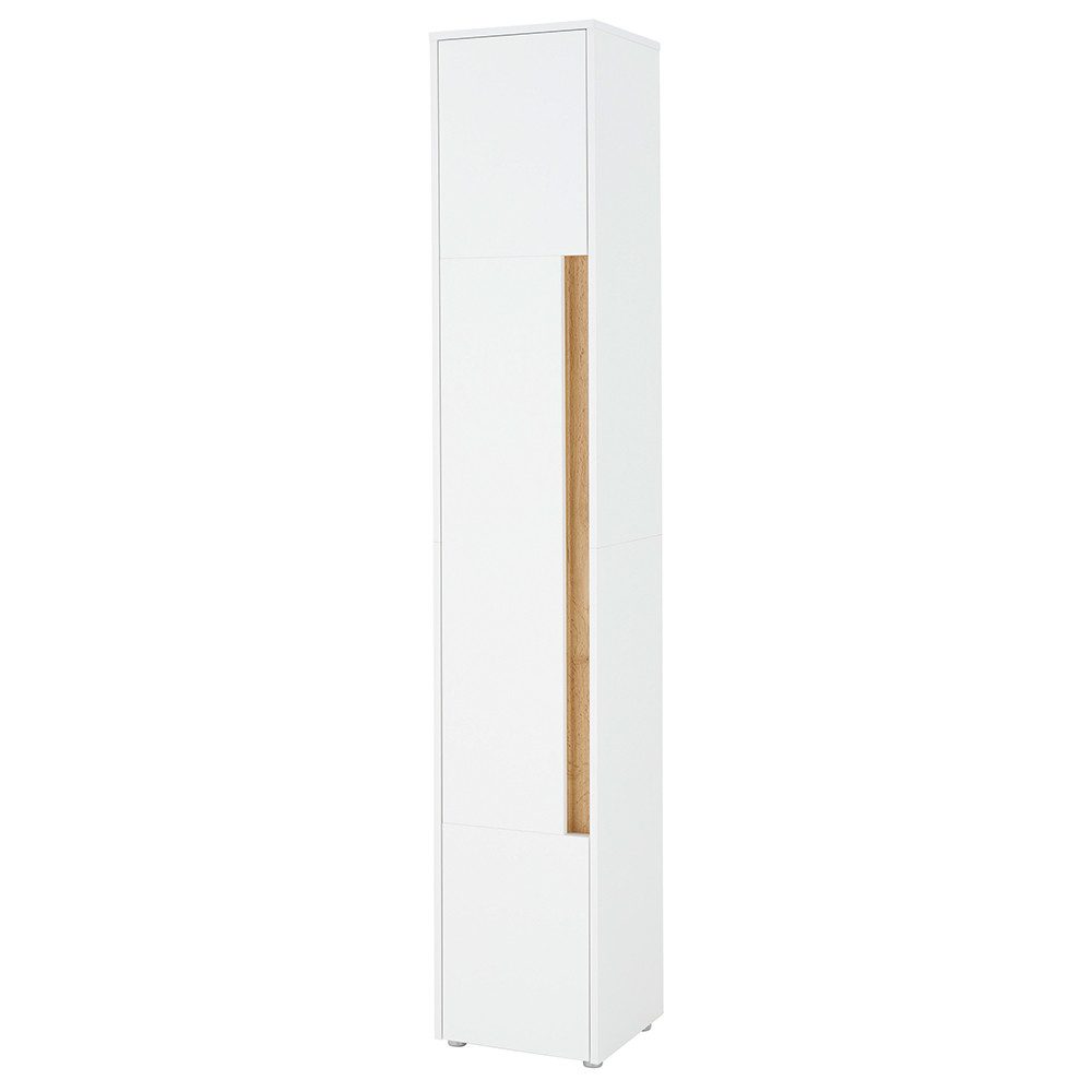 Lomadox Hochschrank CRISP-61 Weiß mit Eiche günstig online kaufen