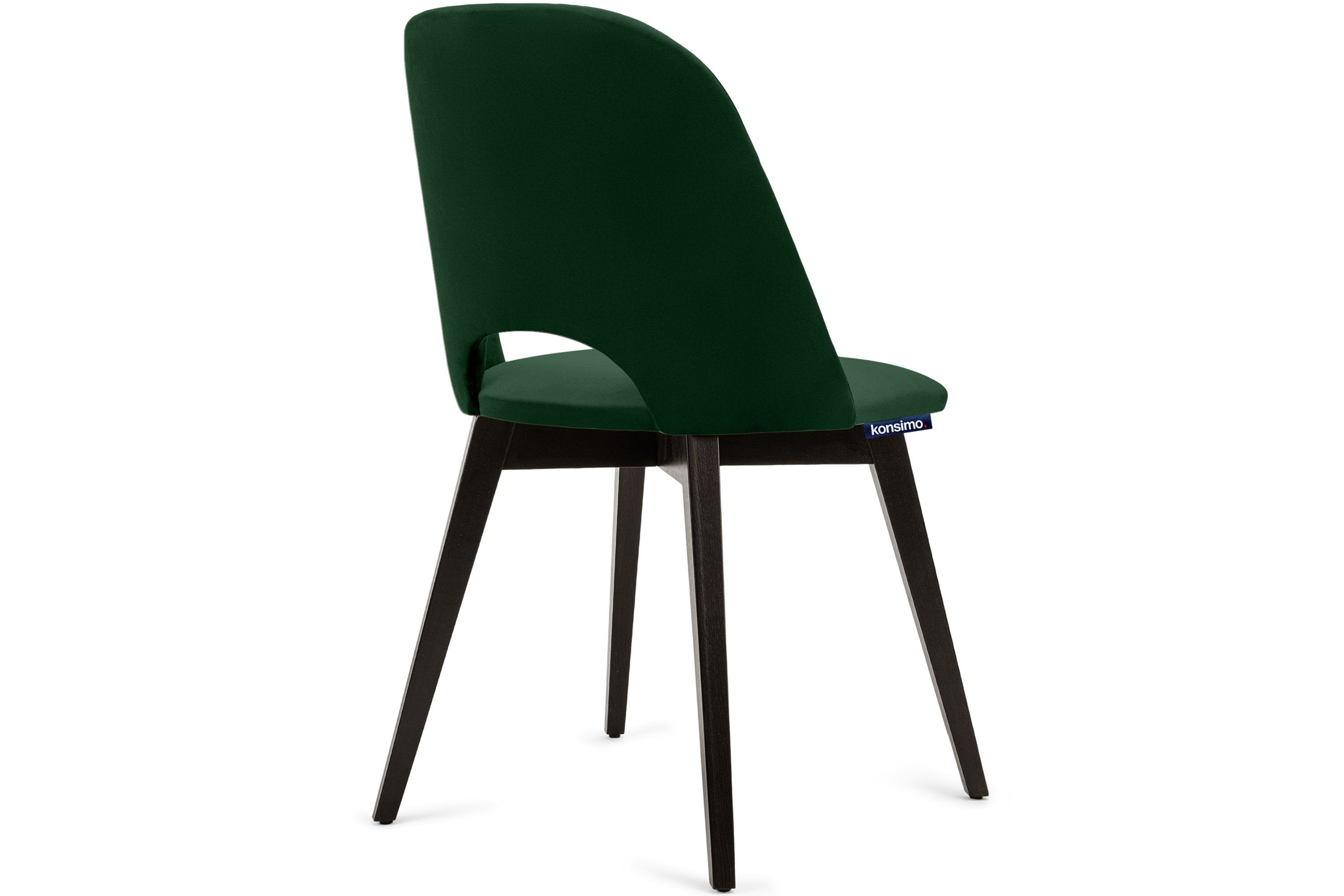 Konsimo Polsterstuhl BOVIO St), wenge | Samt dunkelgrün Stuhl dunkelgrün 2 Wohnzimmerstuhl / (Esszimmerstühl