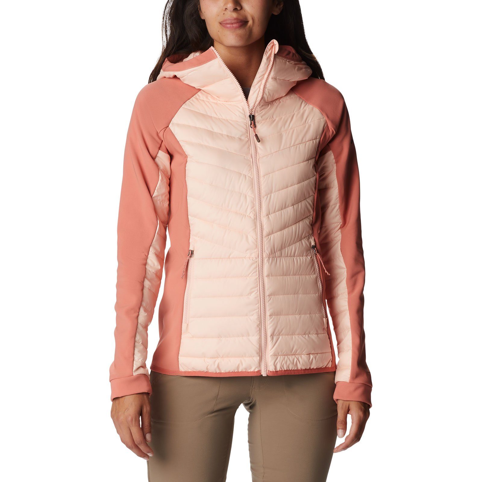 reflektierendem Steppjacke Lite™ Omni-Heat™ coral dark Jacket Hybrid thermisch Powder peach blossom 890 / Hooded mit Columbia