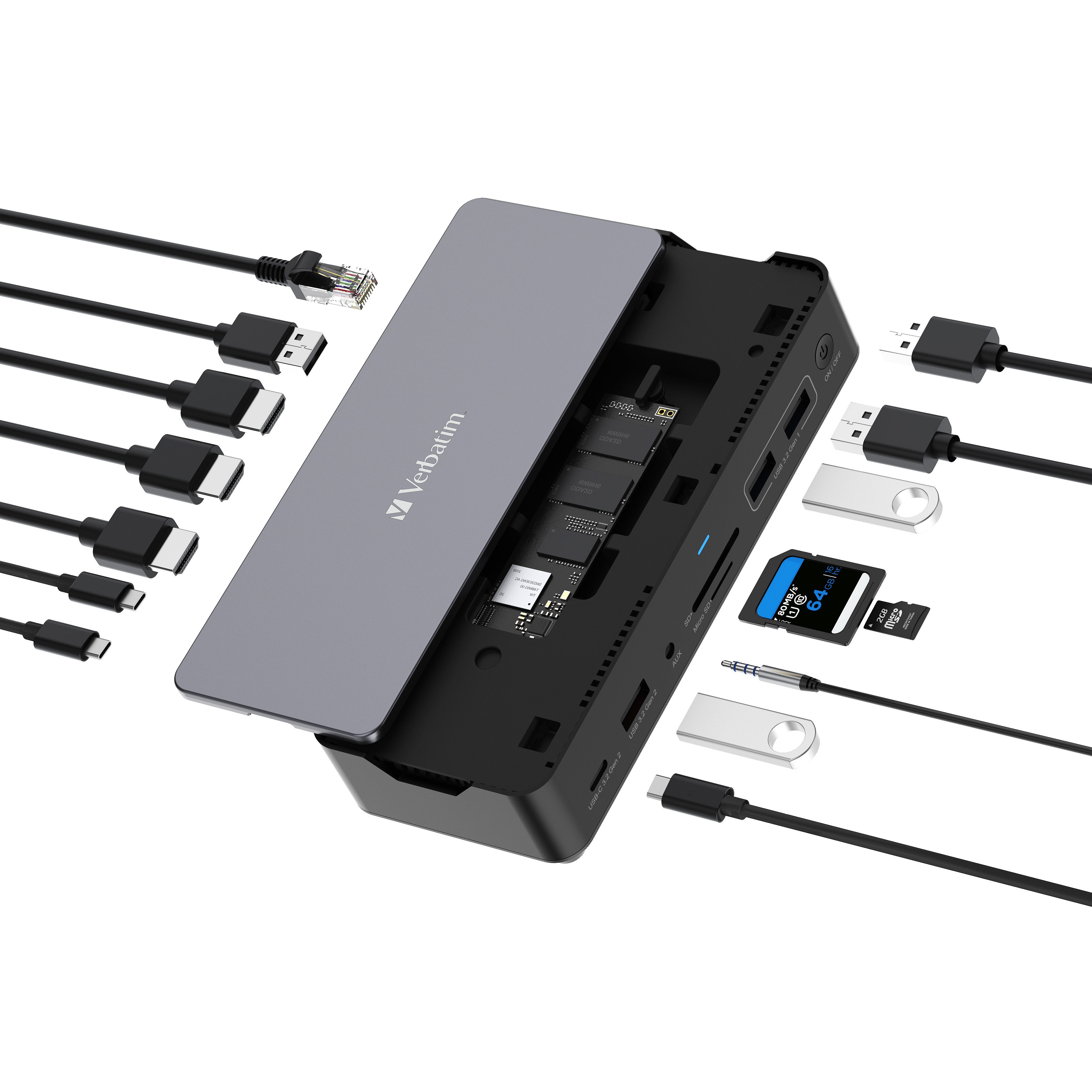 Laptop-Dockingstation, USB-C Pro 15 in 1 Docking Station