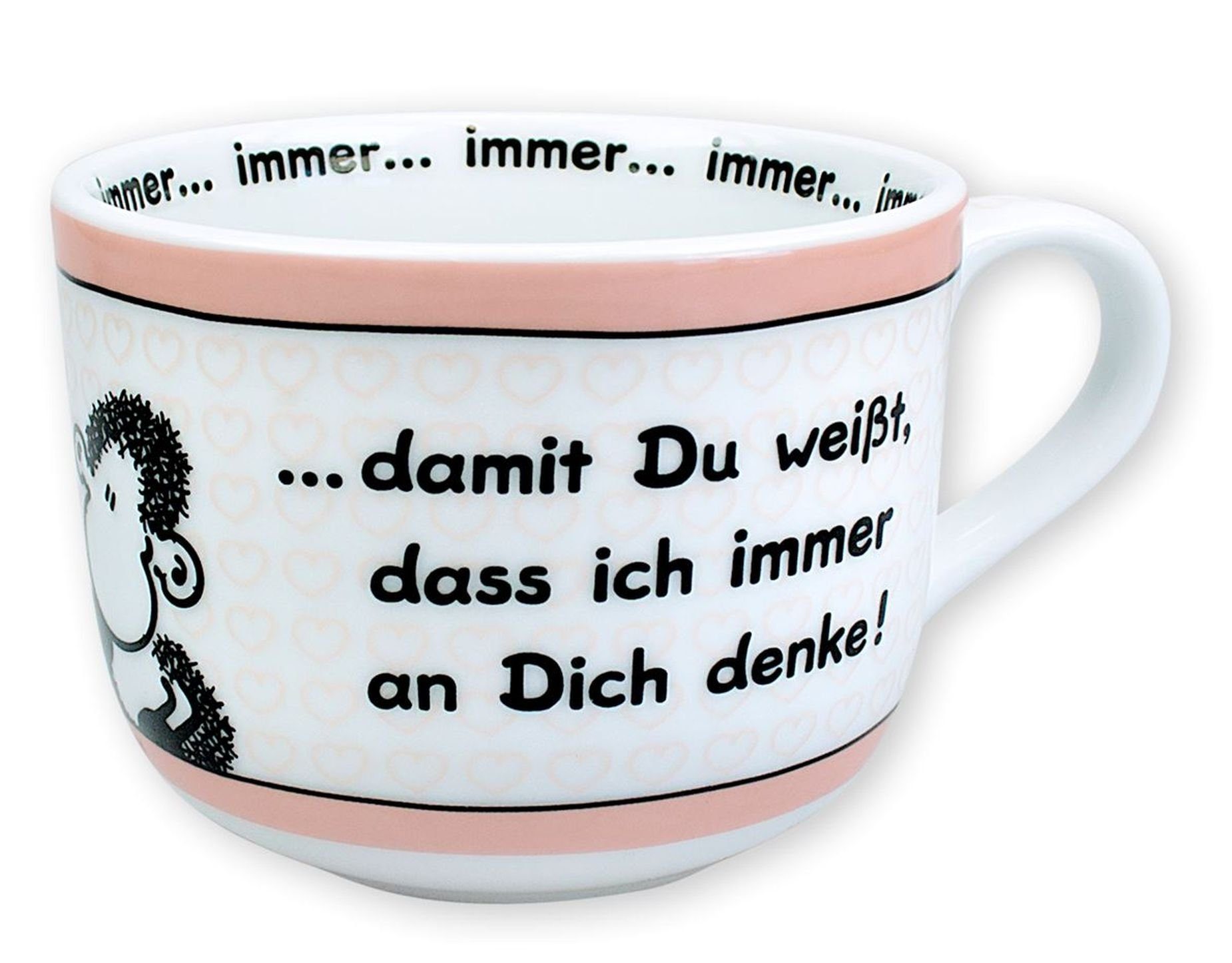 "...immer XXL (42691) denke!" dich Sheepworld Tasse Kaffeetasse - 0,62l an Sheepworld