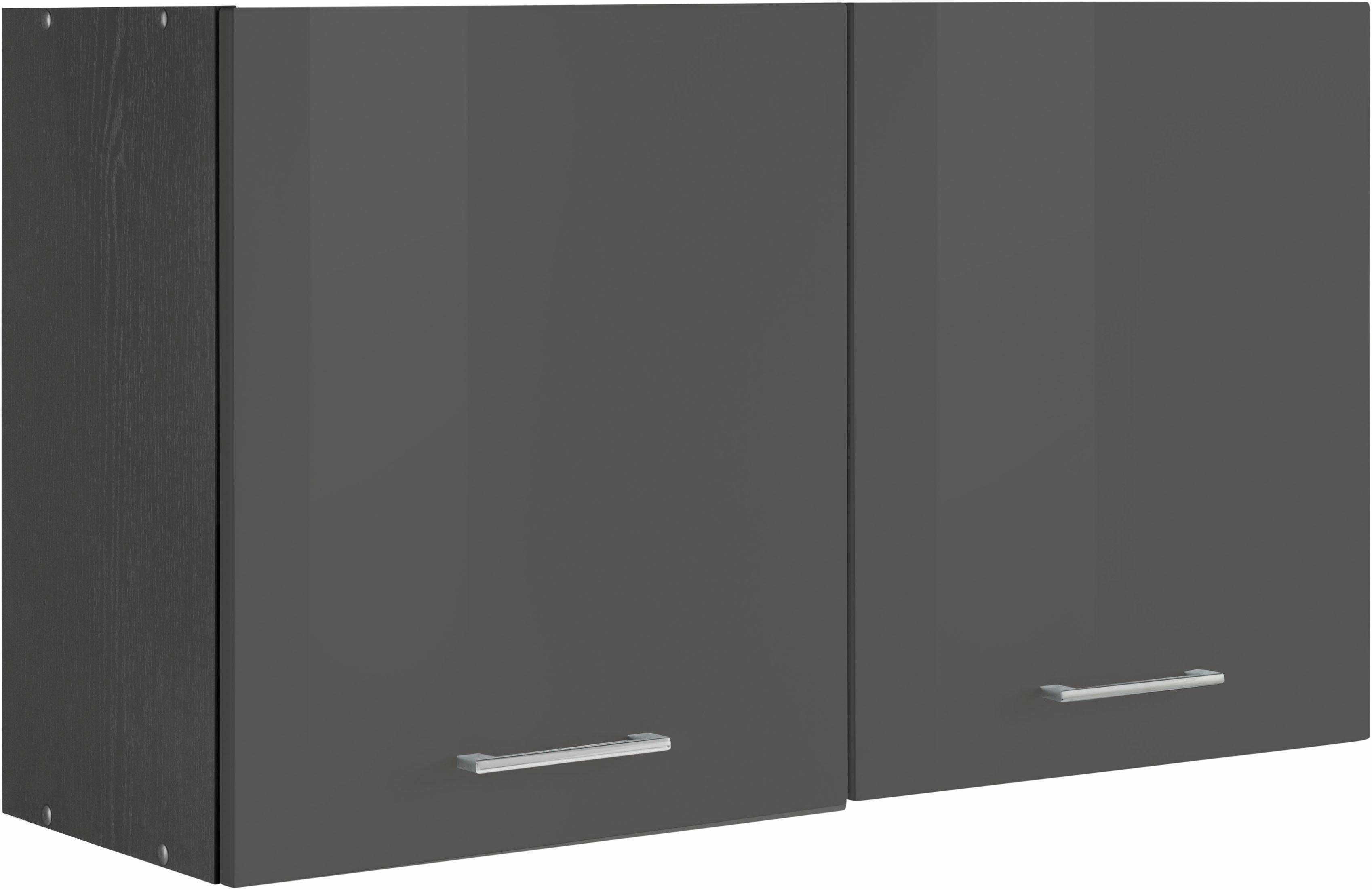 HELD MÖBEL Hängeschrank Utah Breite 100 cm Grau Hochglanz