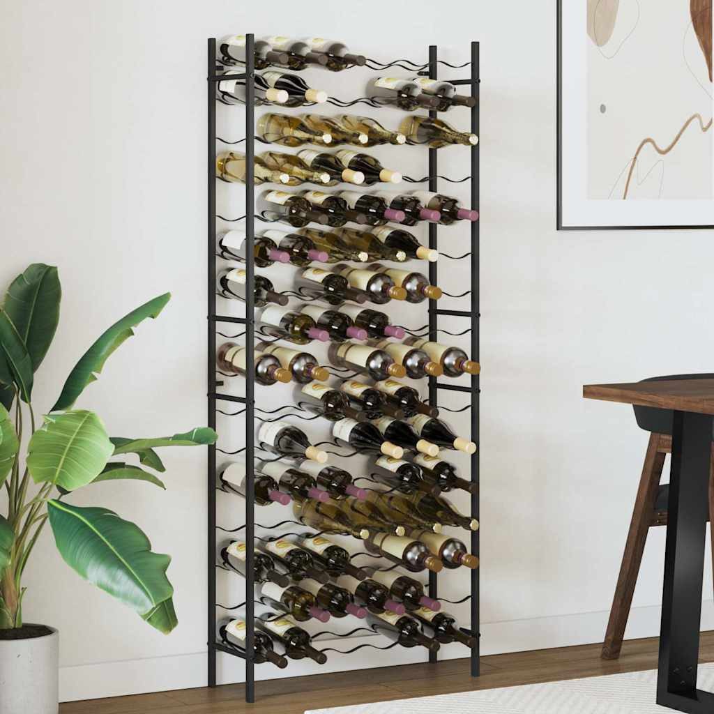 vidaXL Weinregal Weinregal für 96 Flaschen Schwarz Eisen, 1-tlg.