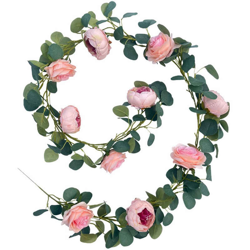 Kunstblume »2M simuliert Pfingstrose Rose Rebe künstlichen Tee Blume Geld Blatt Rebe geeignet für Hochzeit Home Decoration«, Housruse