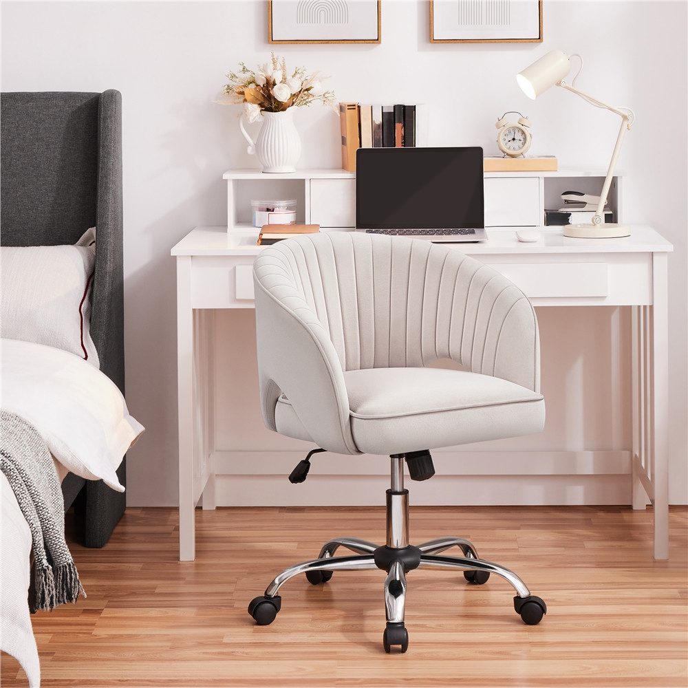 Yaheetech Drehstuhl Höhenverstellbarer Polsterstuhl, Bürosessel mit Schaukelfunktion 360° Drehbar fürs Zuhause/Büro