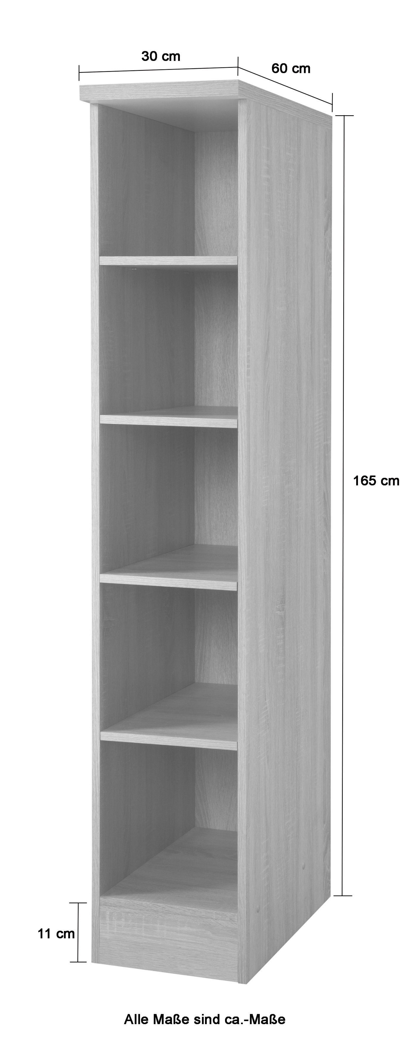 KOCHSTATION Regal KS-Wien, 30 cm breit, mit Fächern