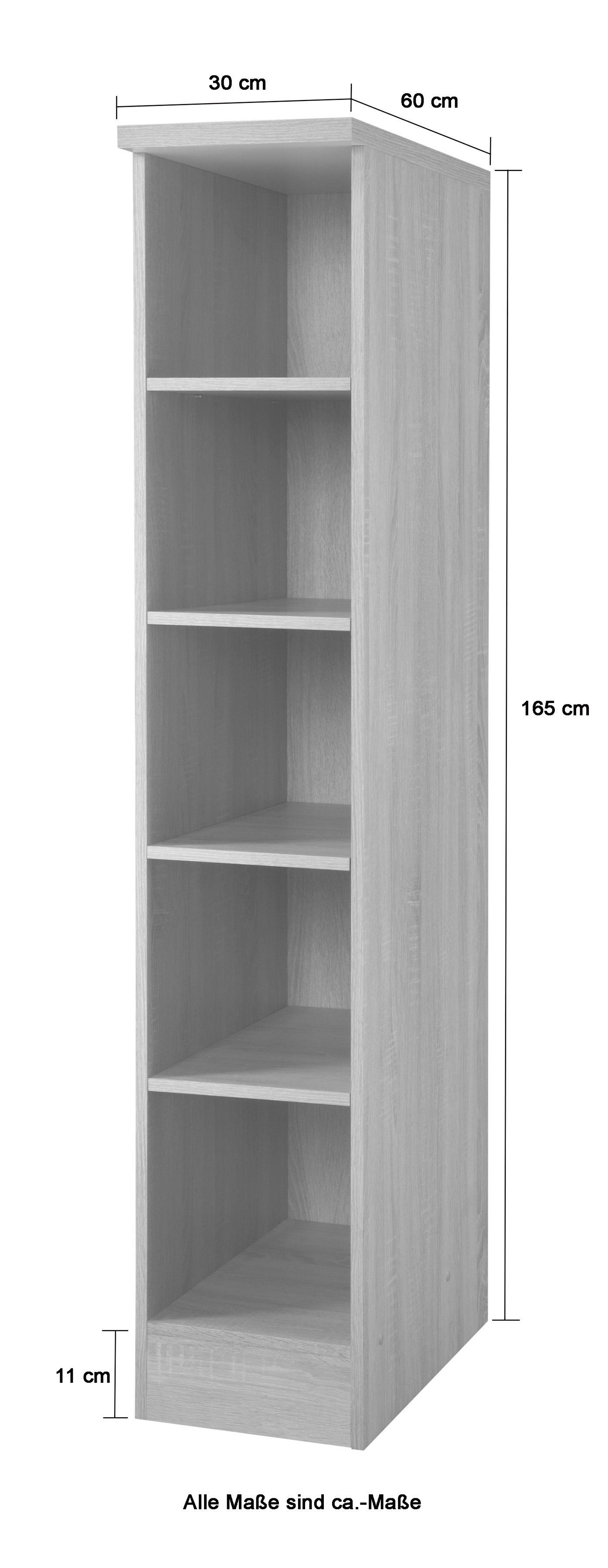 cm Fächern MÖBEL 30 HELD Wien, sonoma eiche mit breit, sonoma | eiche Regal