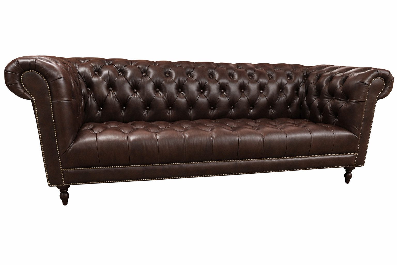 Xlmoebel Chesterfield-Sofa Luxuriöses 4-Sitzer Ledersofa 245 cm für Ihr Zuhause, 1 Teile, Made in Europa