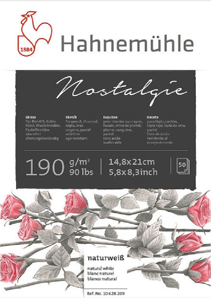 Hahnemühle Zeichenblock Nostalgie Skizzenblock A5 14,8x21cm 190g/m², säurefrei