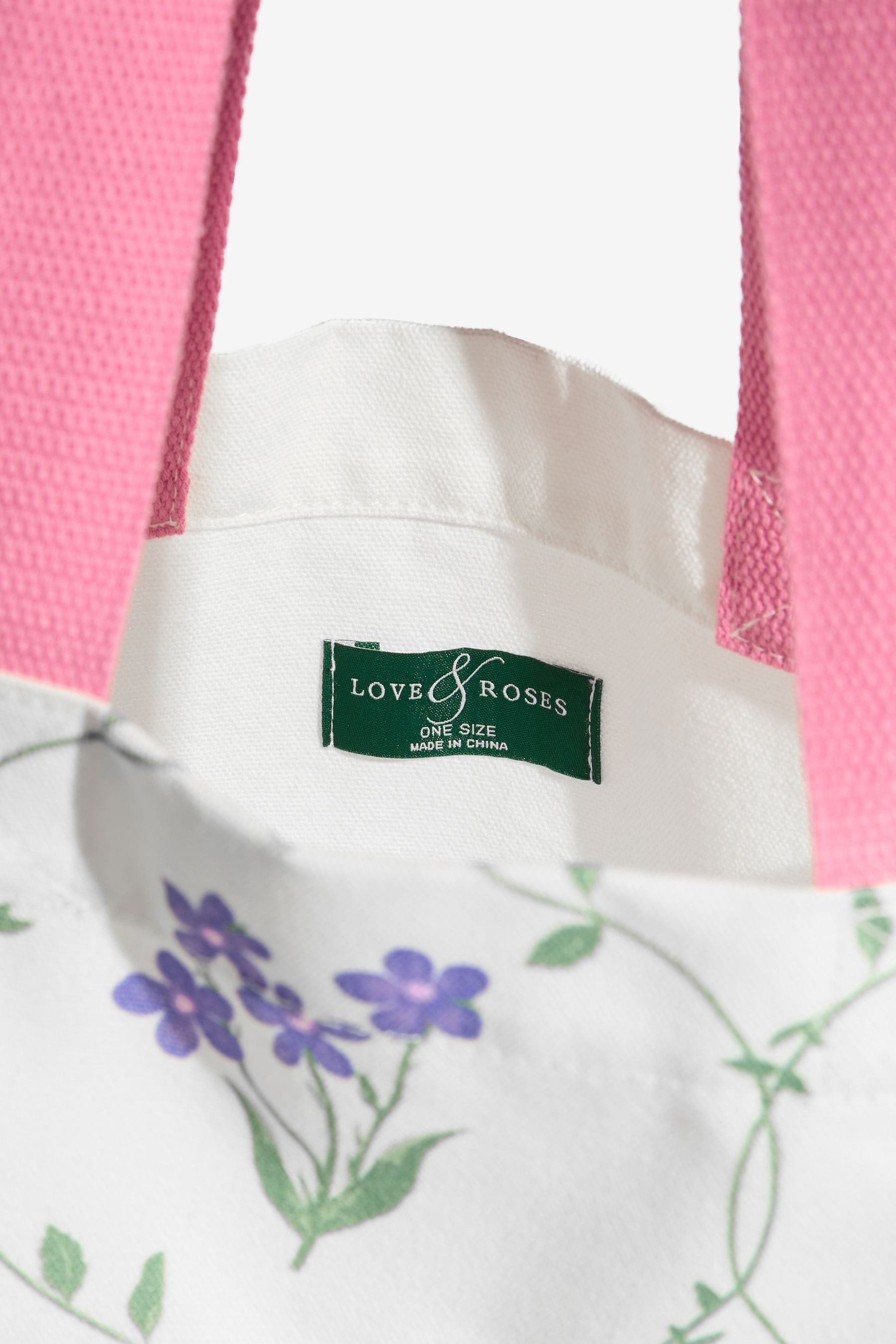 Love & Roses Einkaufsbeutel Love & Roses Tragetasche aus bedrucktem Canvas
