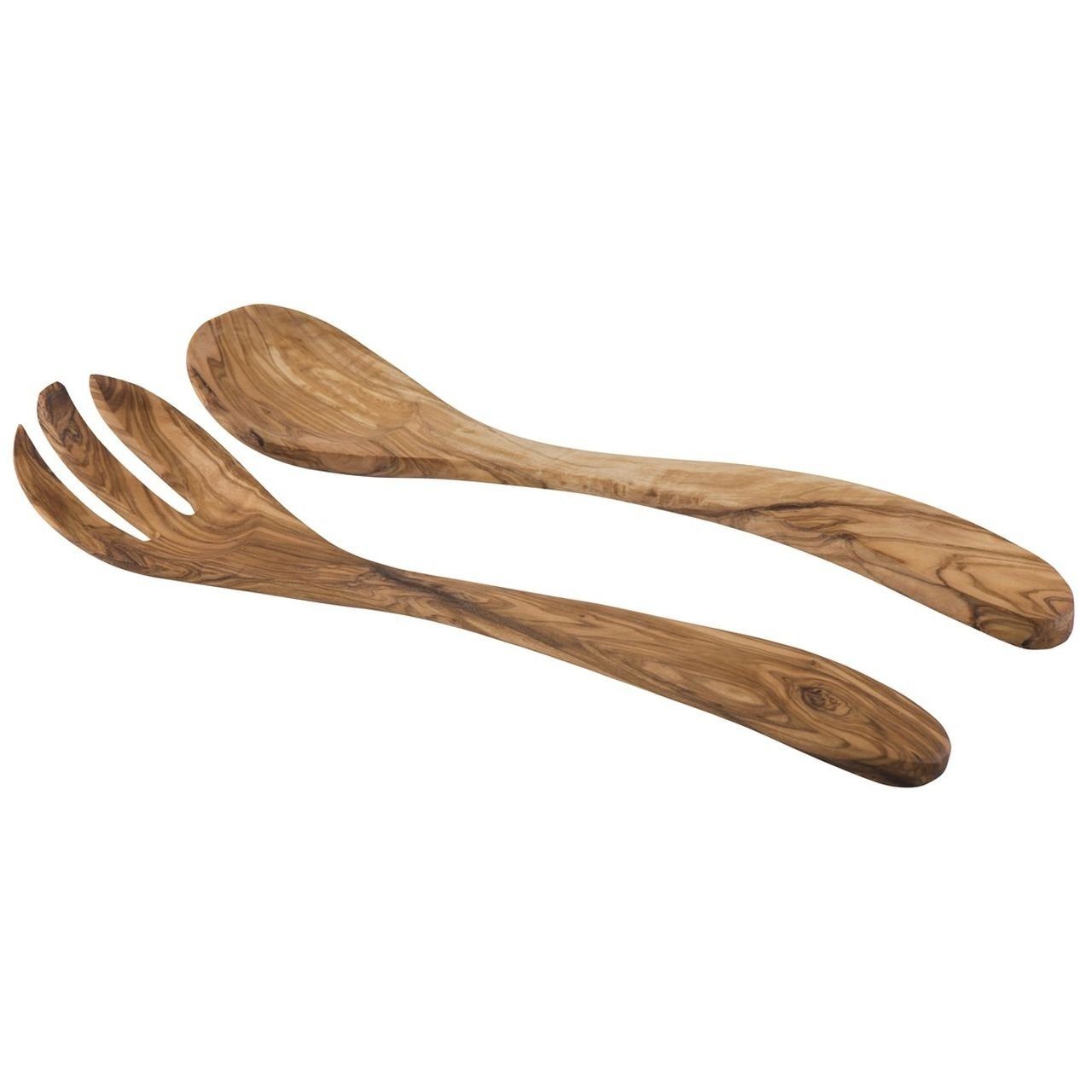 Ib Laursen Salatbesteck Salatbesteck Olivia UNIKA Olivenholz 30cm Handgemacht