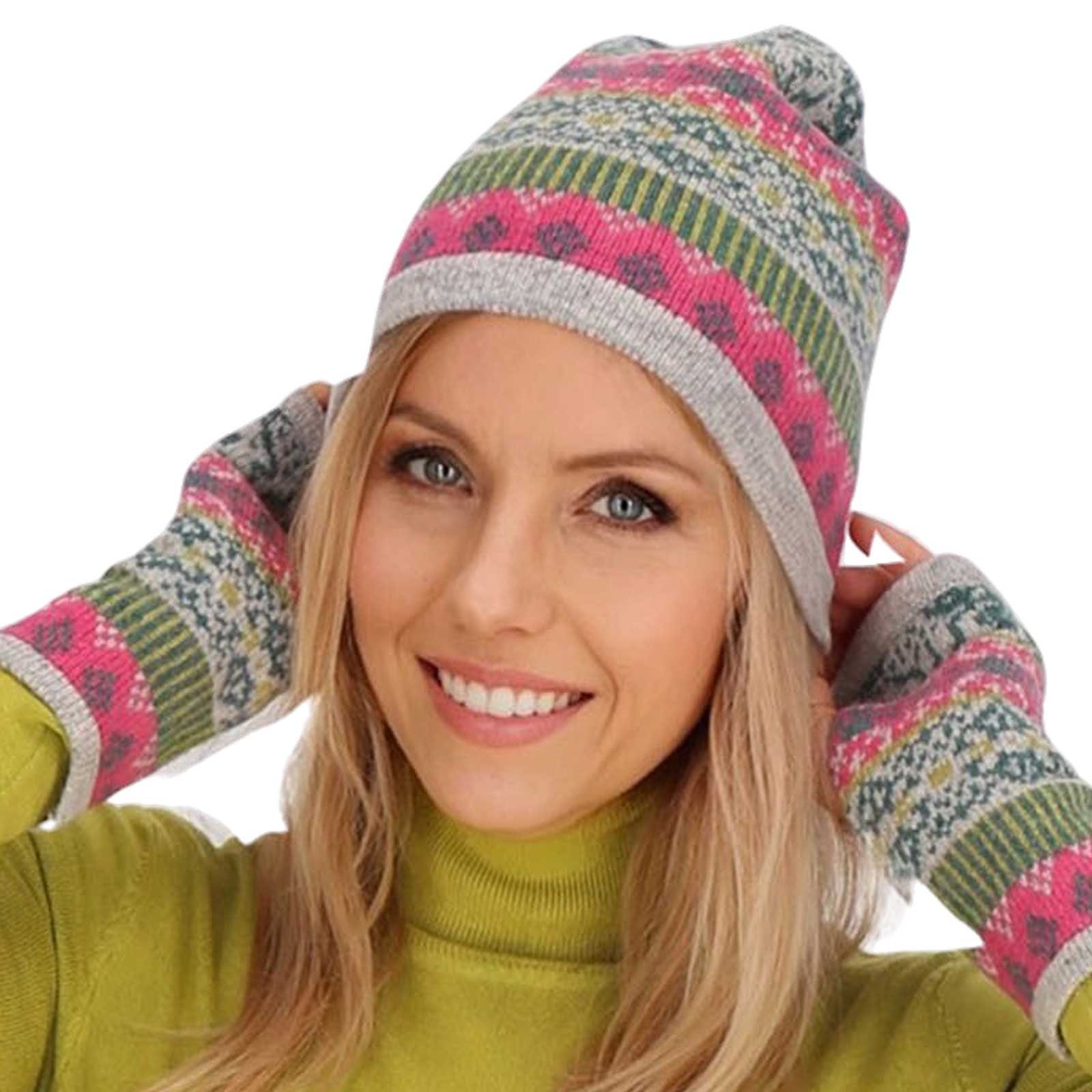 Beanie MAGIE Strickmütze Unisex UND Nordisch Strickmütze Wollmütze Long Lammwolle Ski Mütze KUNST