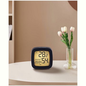 AUKUU Wecker Einfache Einfache Multifunktionsuhr für Temperatur und Luftfeuchtigkeit kompakte LCD Uhr kreativer Nachttischwecker