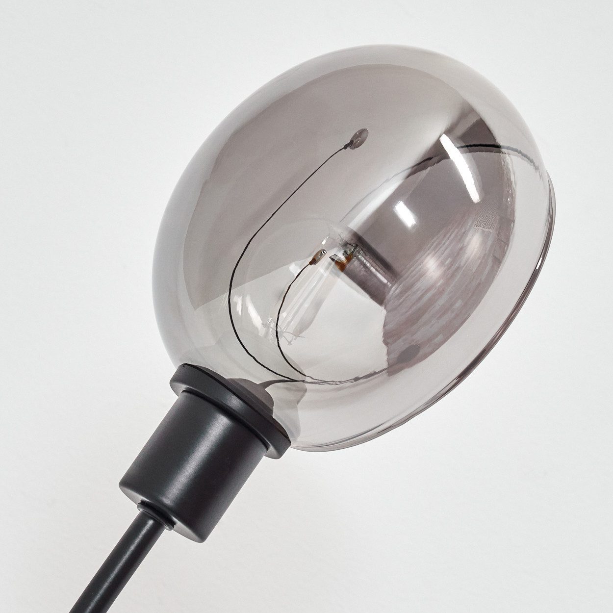 hofstein Stehlampe Stehlampe aus Metall in Schwarz/Rauchfarben, ohne Leuchtmittel, moderne Stehleuchte verstellbar, Marmorfuß, Schalter am Gehäuse, E14