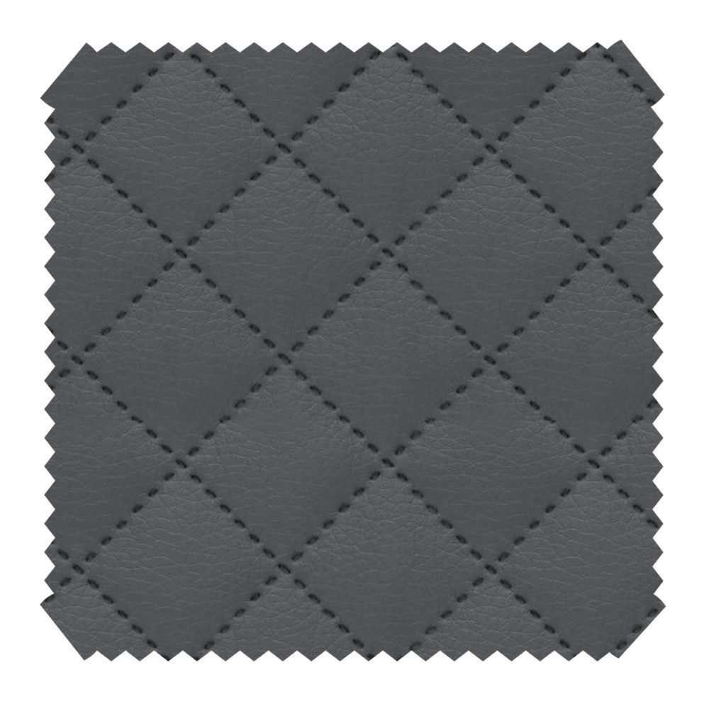 novely® Stoff SOLTAU Kunstleder - 3-lagig gesteppter Volumen-Polsterstoff mit Karo-M, Robust, Voluminös, Pflegeleicht, Meterware, 1lfm