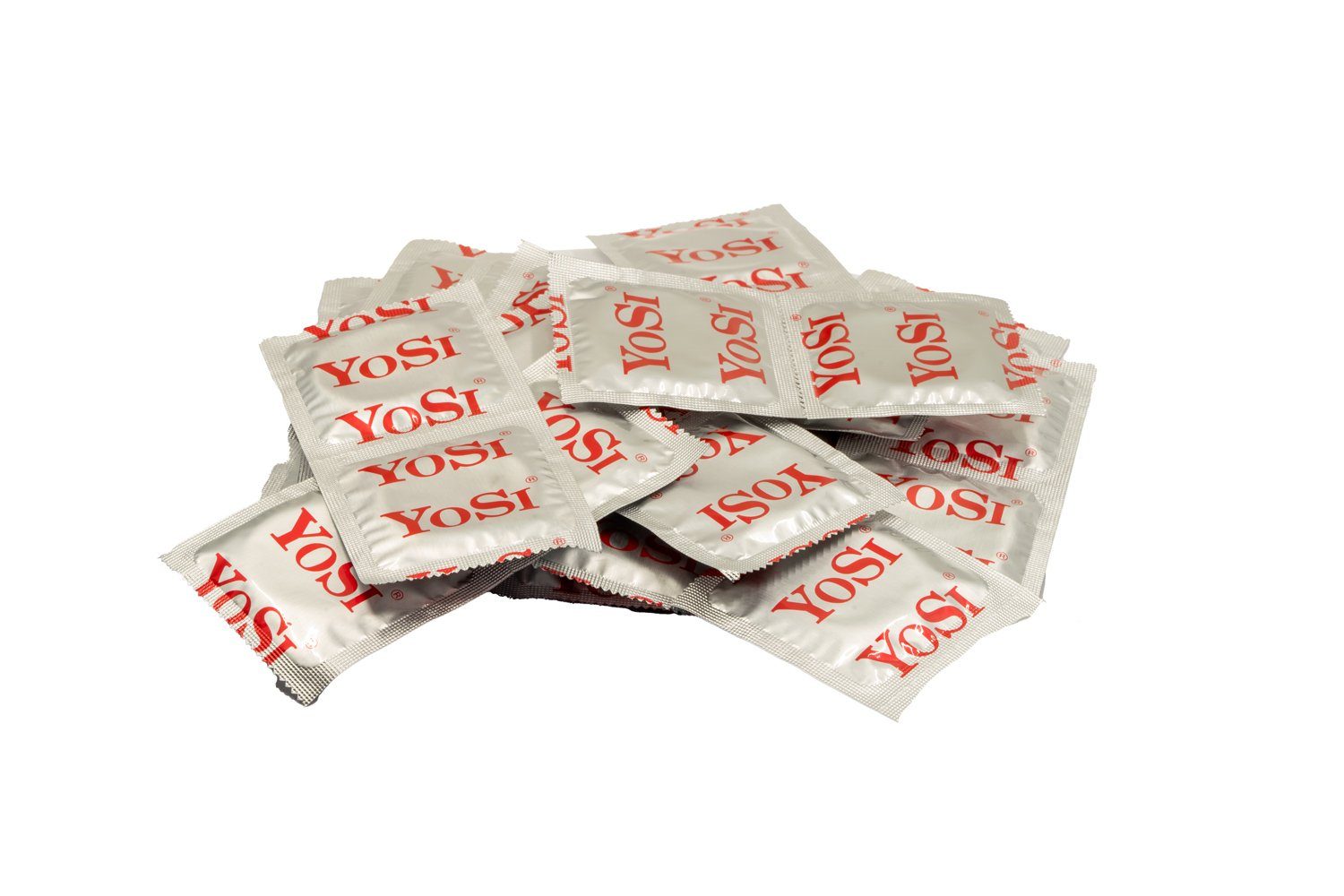 YOSI Kondome 50er Ribbed - gerippt, 53mm, 50 Stück stimulierenden Rillen, mit Reservoir, transparent/zylindrisch
