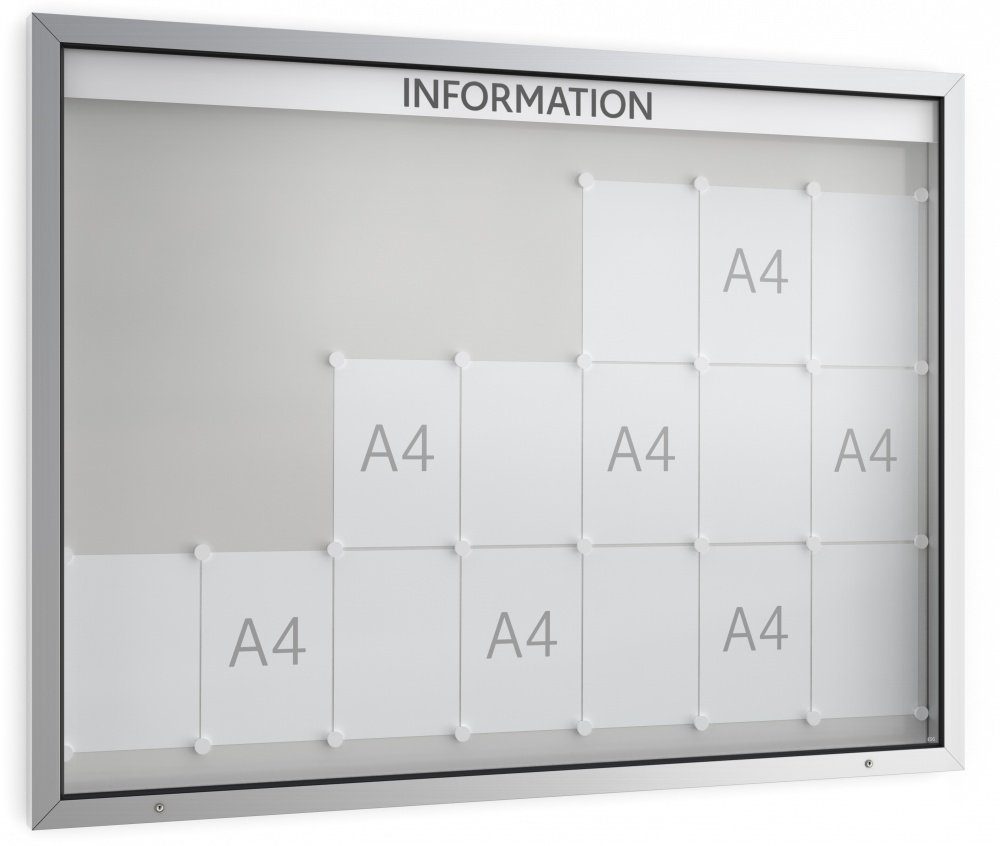 König Werbeanlagen Rahmen Das Einsteigermodell: Top-Qualität zu unschlagbarem Preis E 21 - 21 x DIN A4 - Einseitig - 70 mm Bautiefe - Vitrine