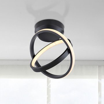 etc-shop LED Deckenleuchte, LED-Leuchtmittel fest verbaut, Warmweiß, LED Design Decken Lampe Ring-Optik Strahler Leuchte Flur Wohn