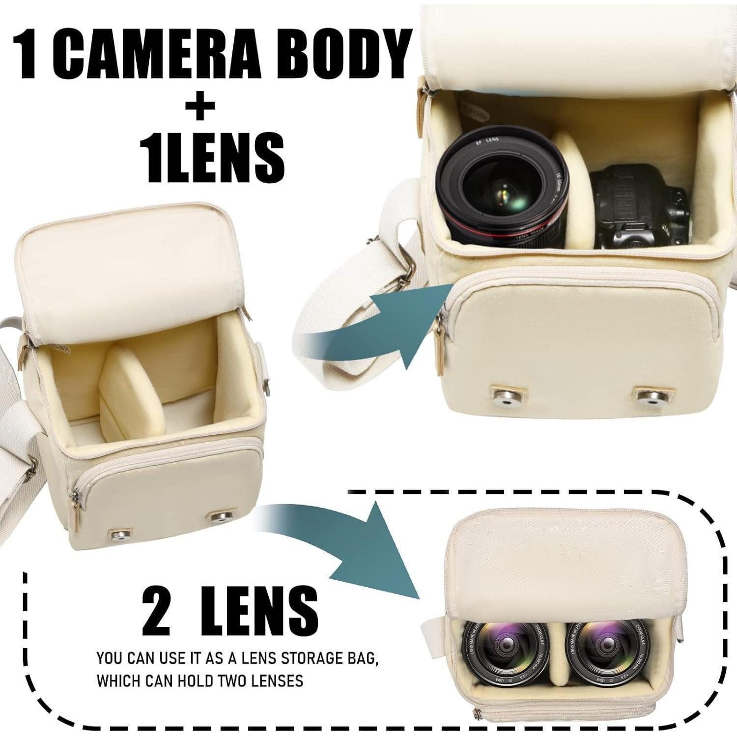 LuxusKollektion Kameratasche Kameratasche Wasserdicht Kleine SLR-Tasche Vintage Fototasche Canvas