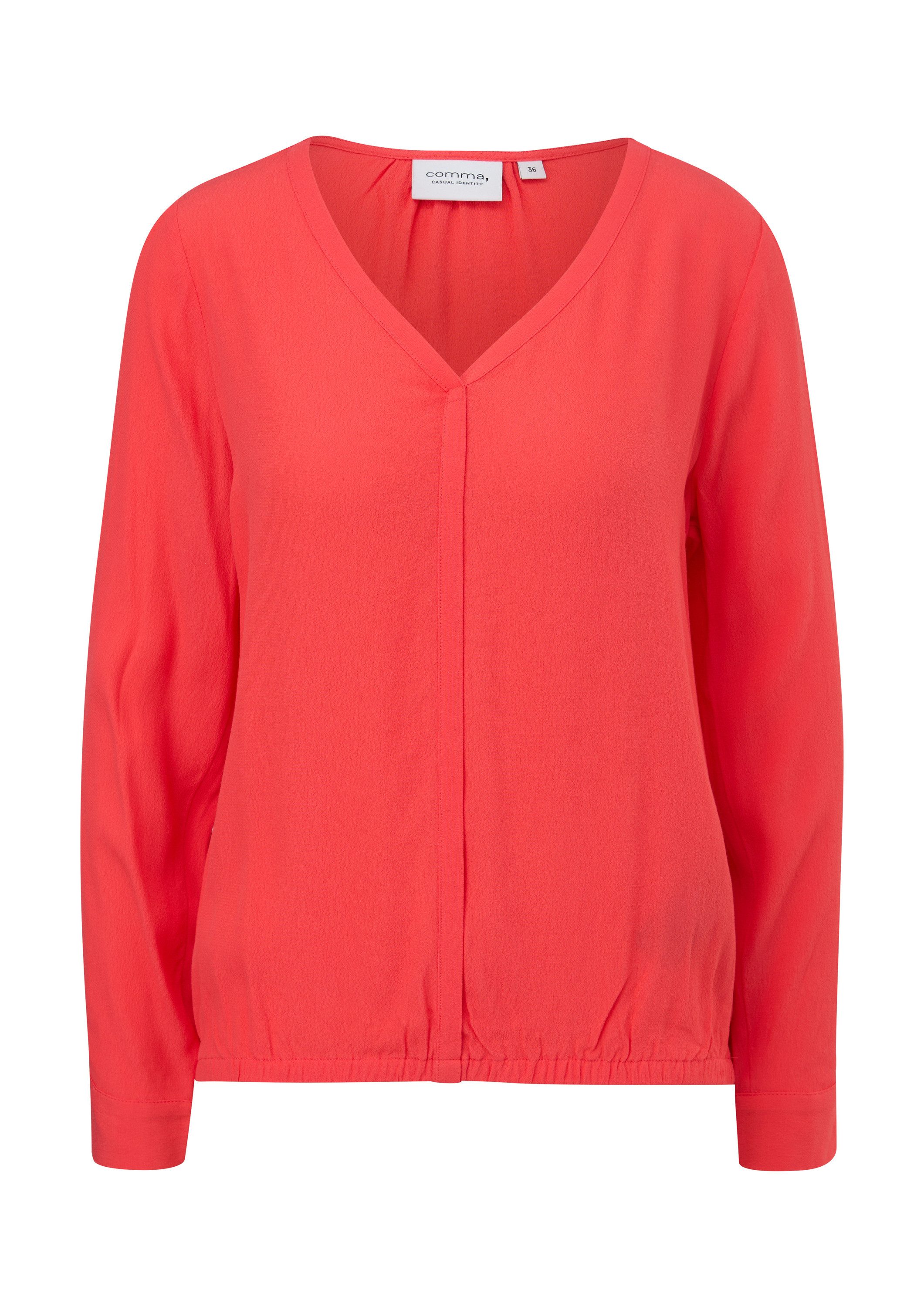 comma Langarmbluse Bluse Bluse aus feinem Viskosecrêpe